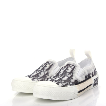 Christian Dior Technical Canvas Oblique Mens B23 Slip On Sneakers 38 Black White 3 of 11