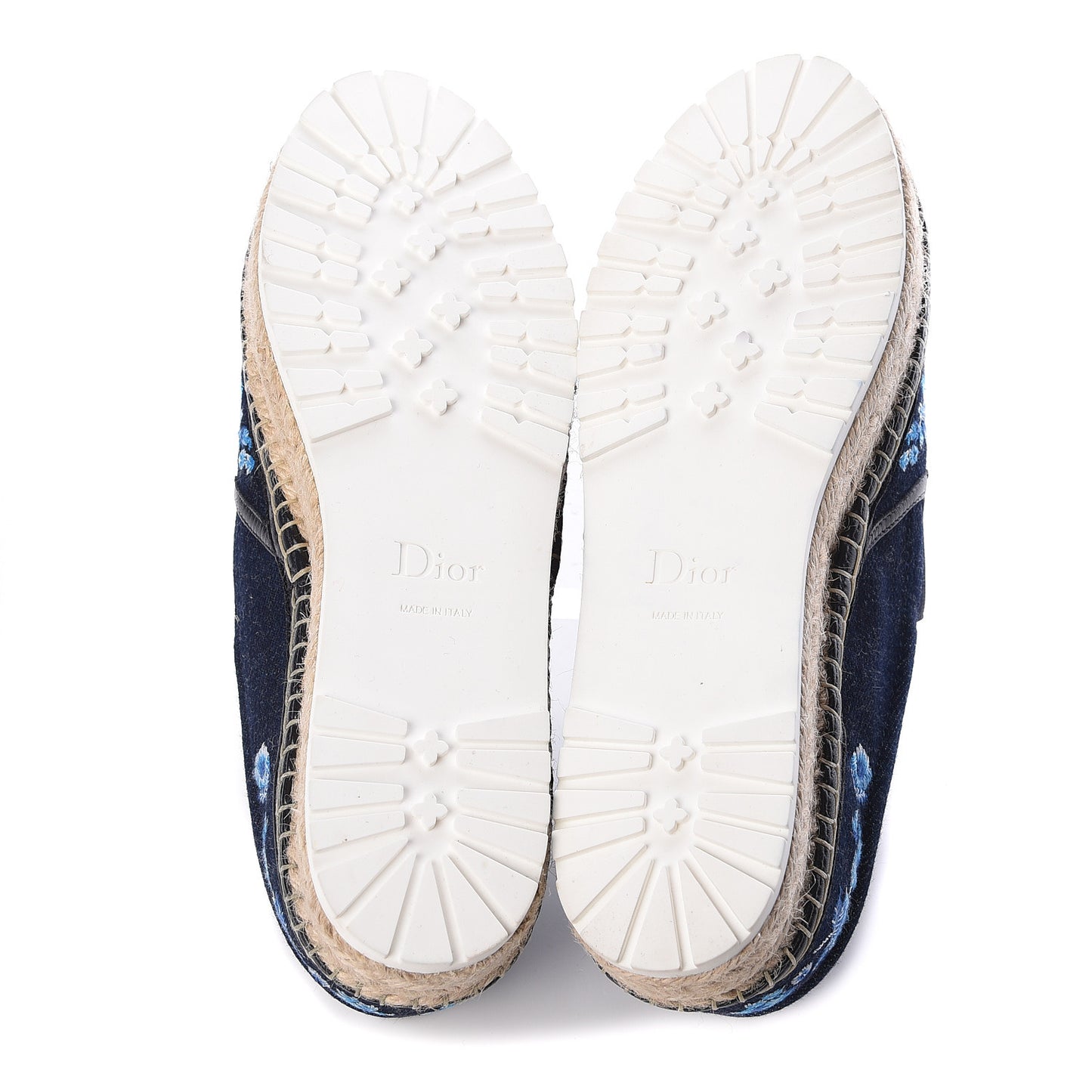 Denim Embroidered Espadrille 39 Blue