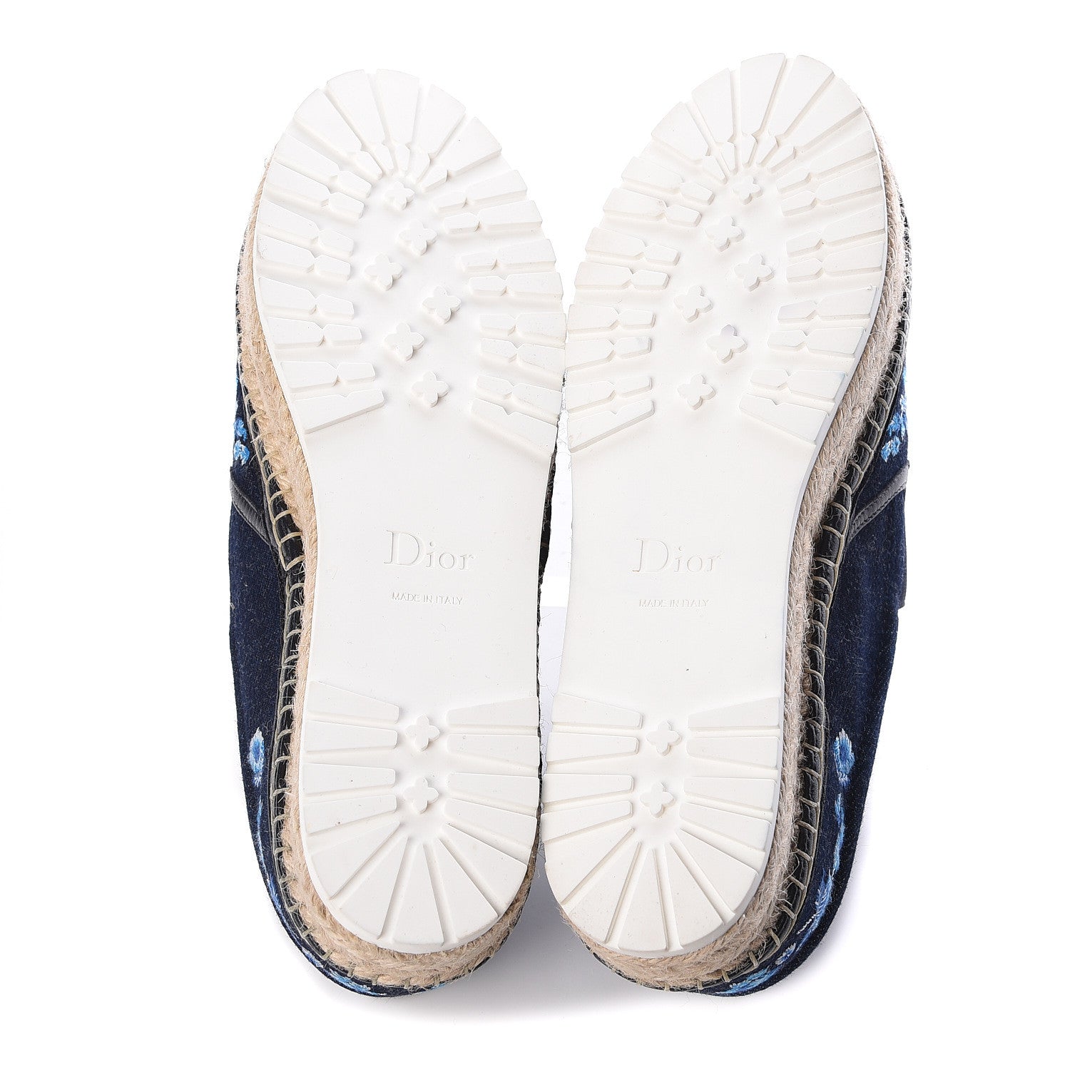 Christian Dior Denim Embroidered Espadrille 39 Blue 5 of 9