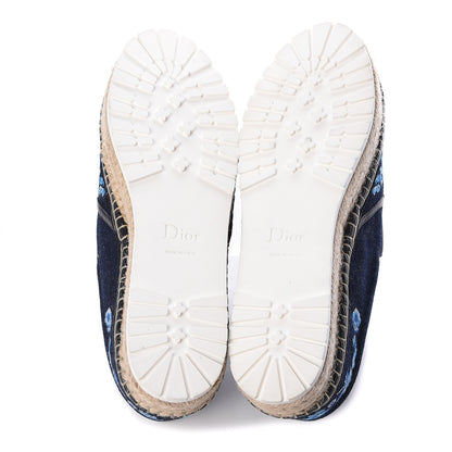 Christian Dior Denim Embroidered Espadrille 39 Blue 5 of 9