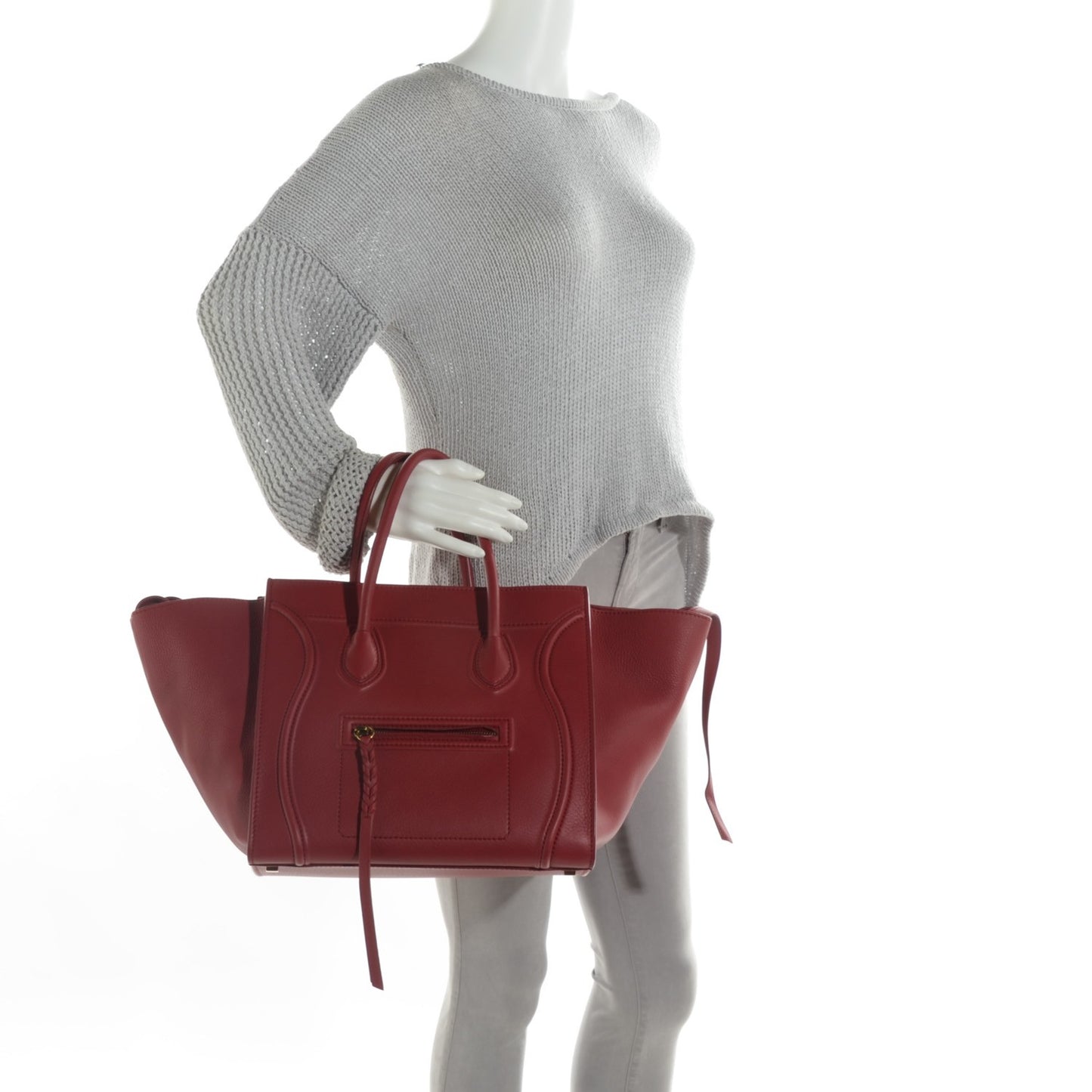 Supple Calfskin Medium Phantom Luggage Red