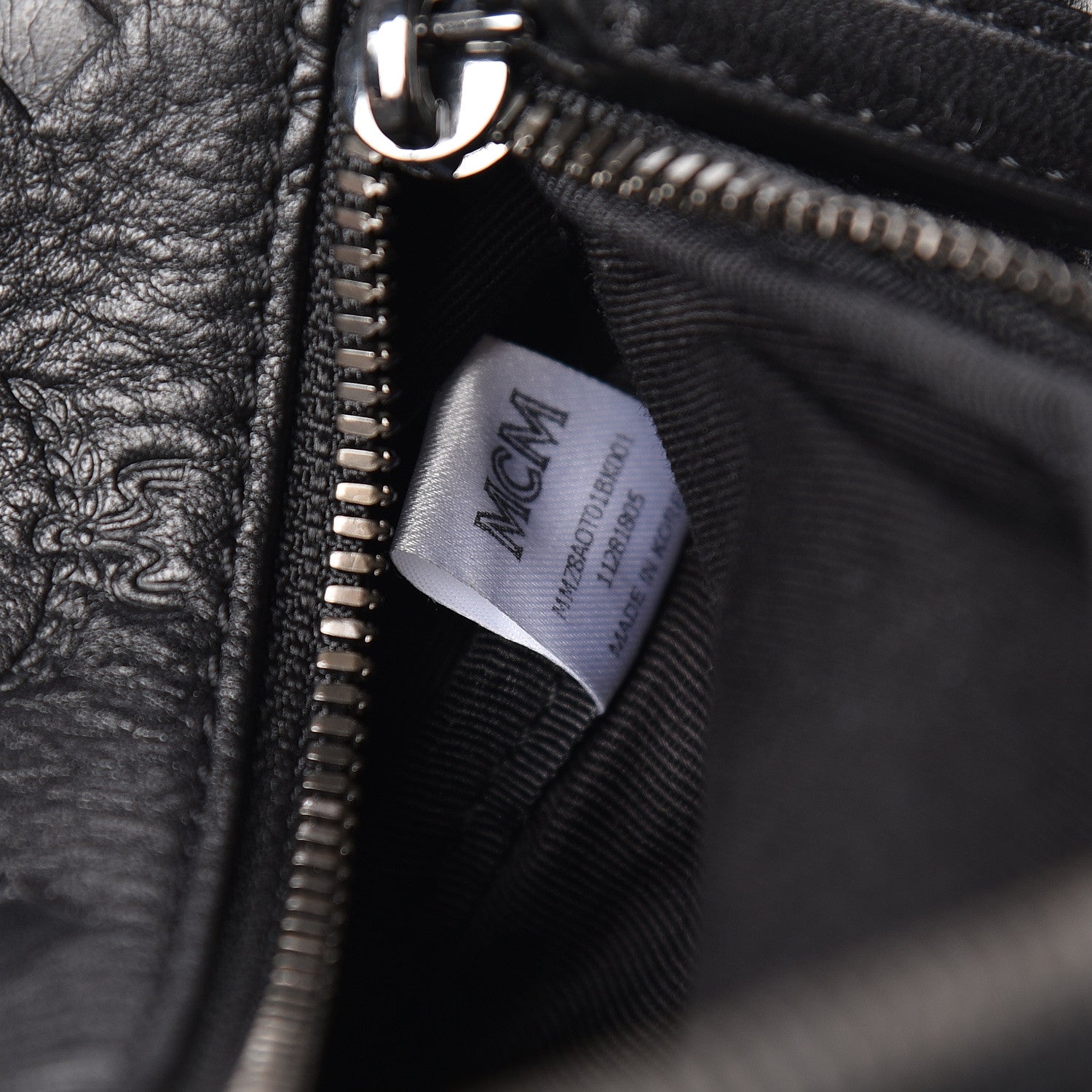 MCM Calfskin Ottomar Monogram Belt Bag Black 7 of 10