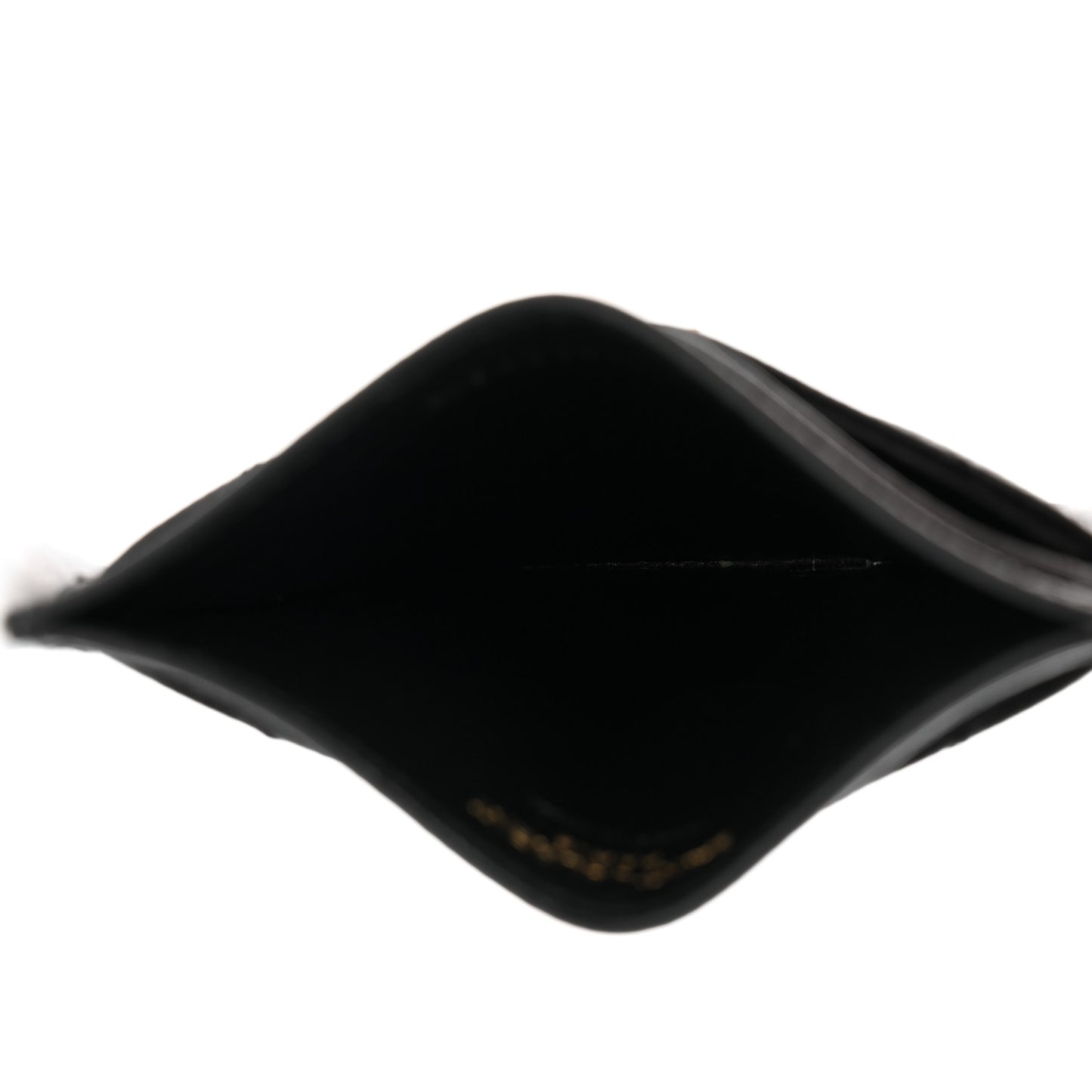 Grain De Poudre Matelasse Chevron Monogram Credit Card Case Black