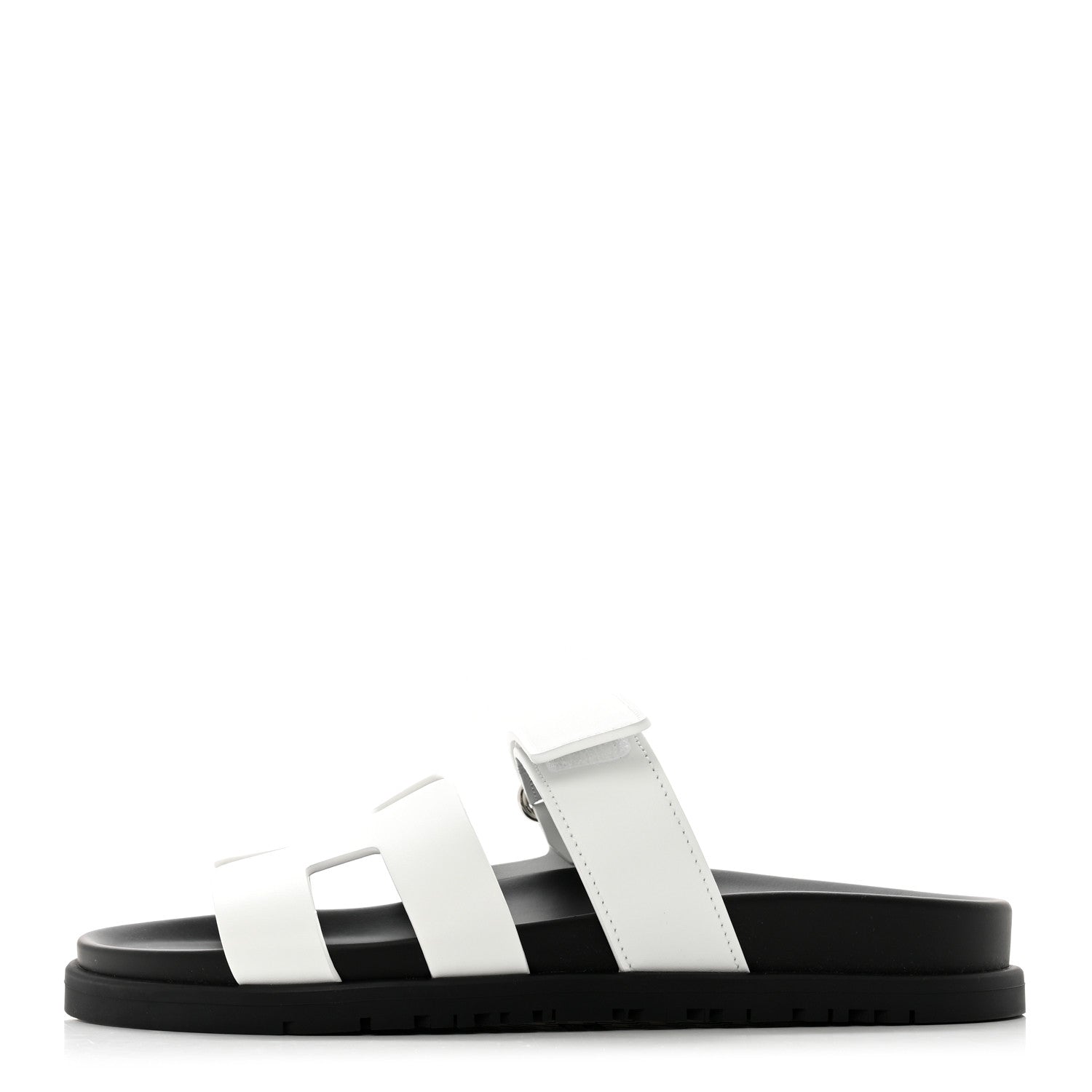 Hermes Calfskin Womens Chypre Sandals 36.5 White 1 of 9