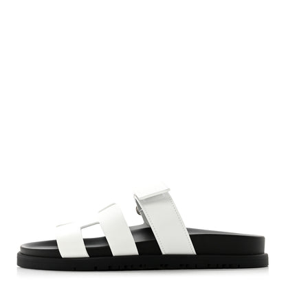 Hermes Calfskin Womens Chypre Sandals 36.5 White 1 of 9