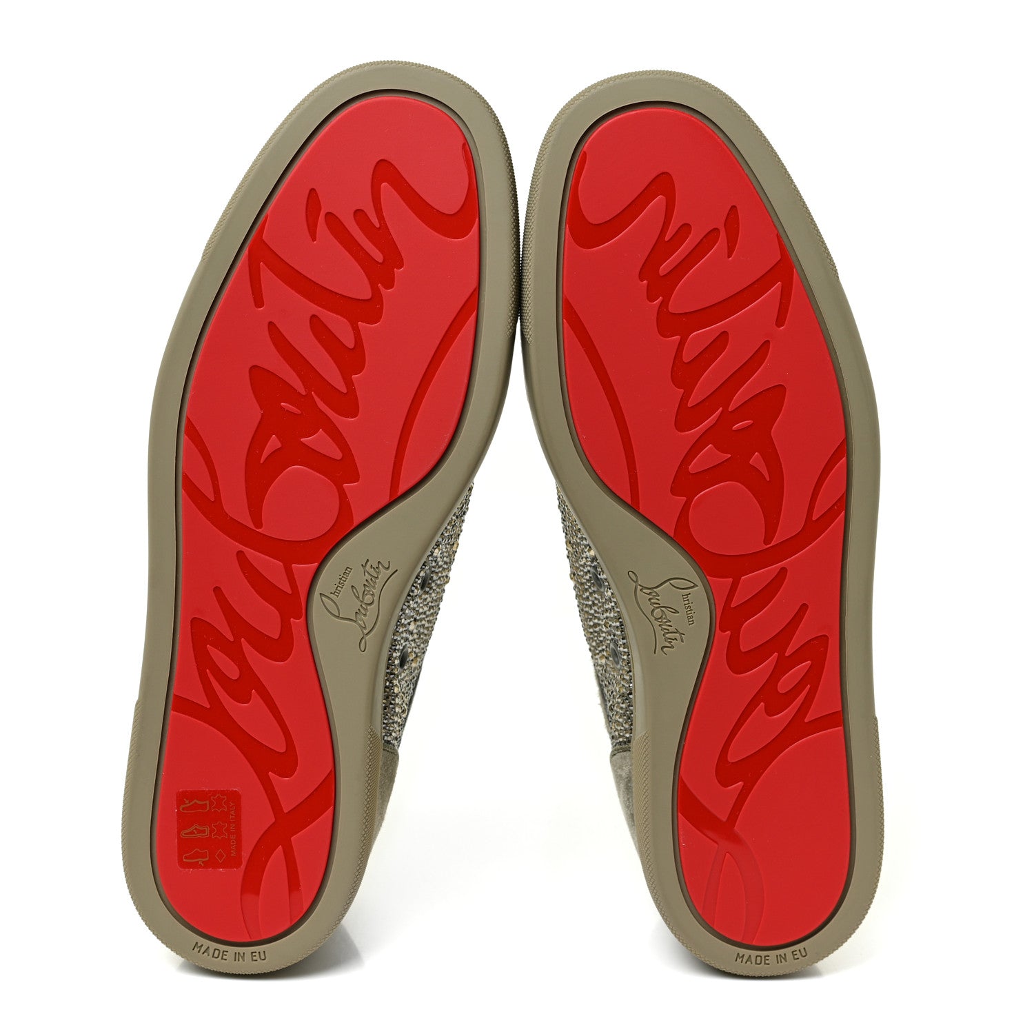 Christian Louboutin Strass Louis Junior Flat Sneakers 40.5 Grey 5 of 9
