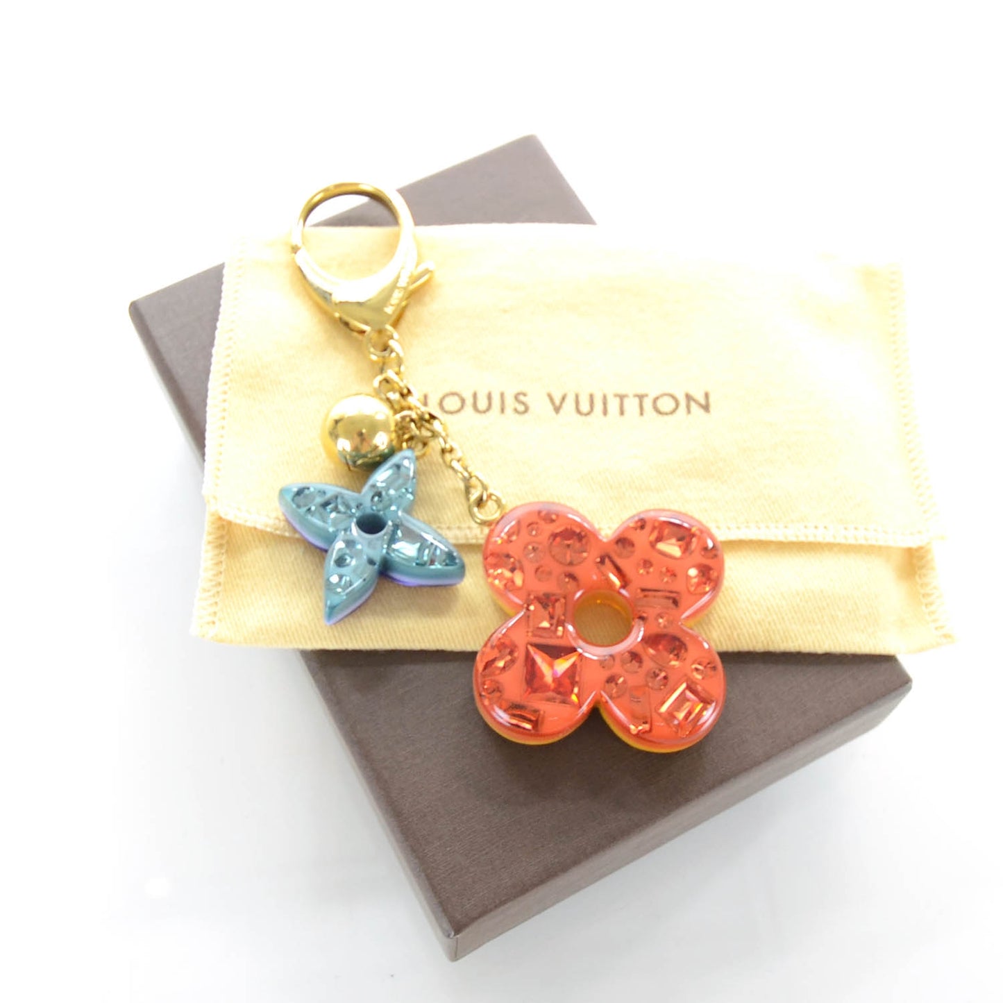 Resin Strass Glam Flower Bag Charm Multicolor