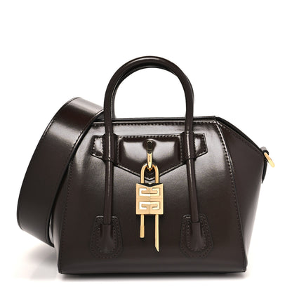 Givenchy Box Calfskin Toy Lock Antigona Shoulder Bag Ebony Brown 1 of 9