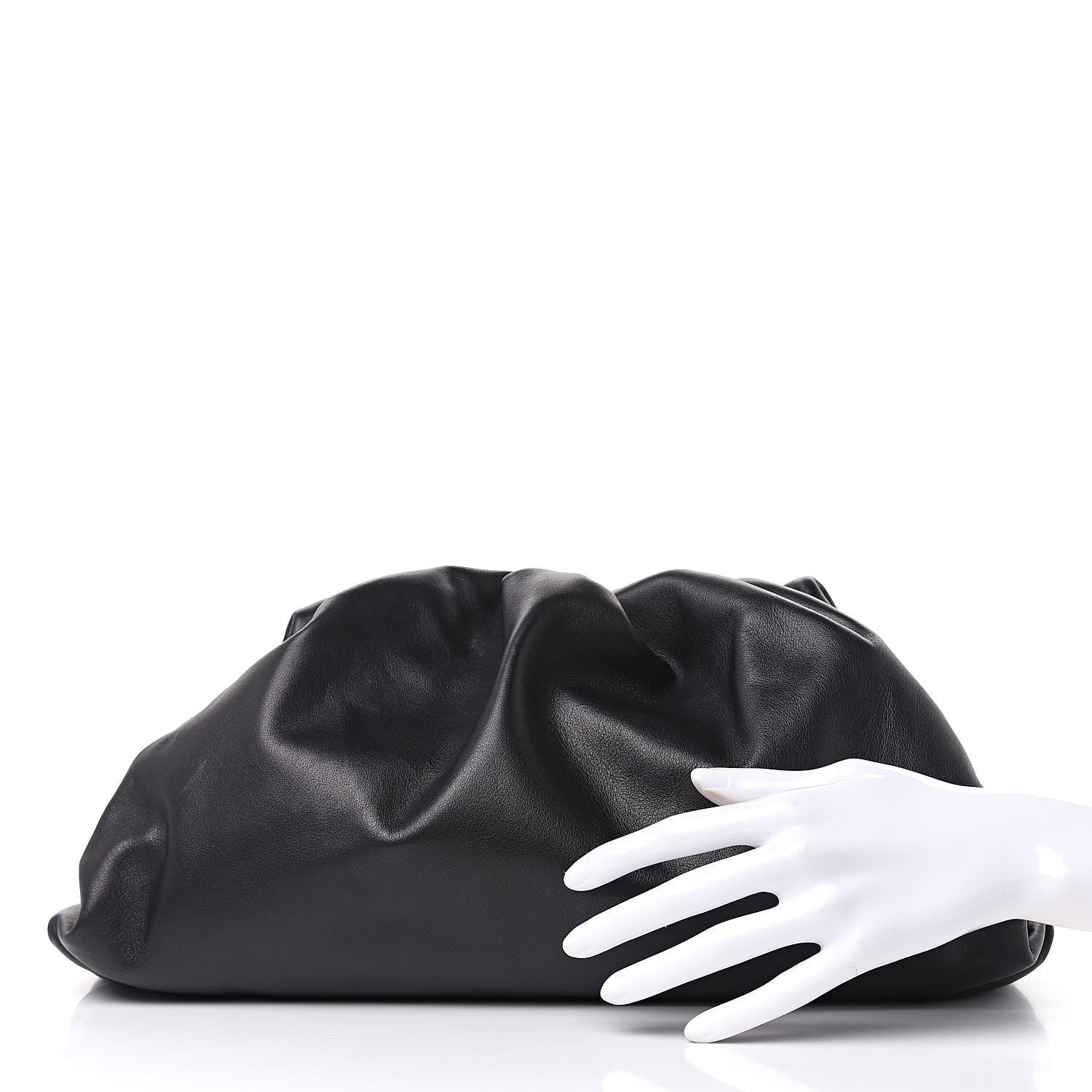 Bottega Veneta Smooth Butter Calf The Pouch Oversized Clutch Black 2 of 11