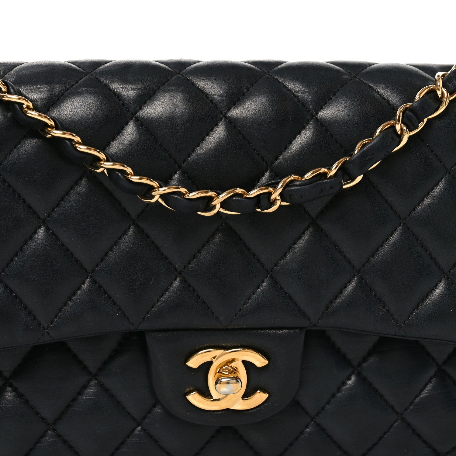 Chanel Lambskin Quilted Medium Double Flap Black 8 of 11