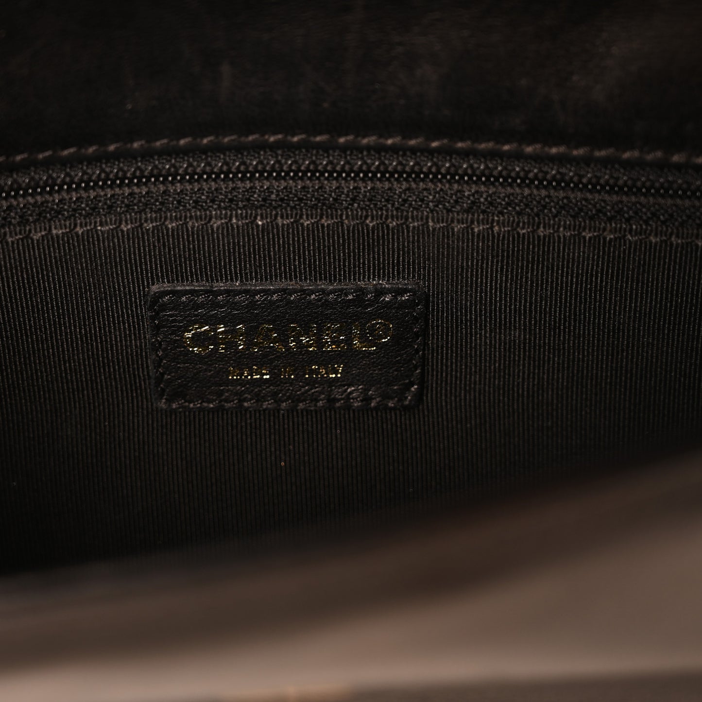 Lambskin Quilted CC Chocolate Bar Flap Black