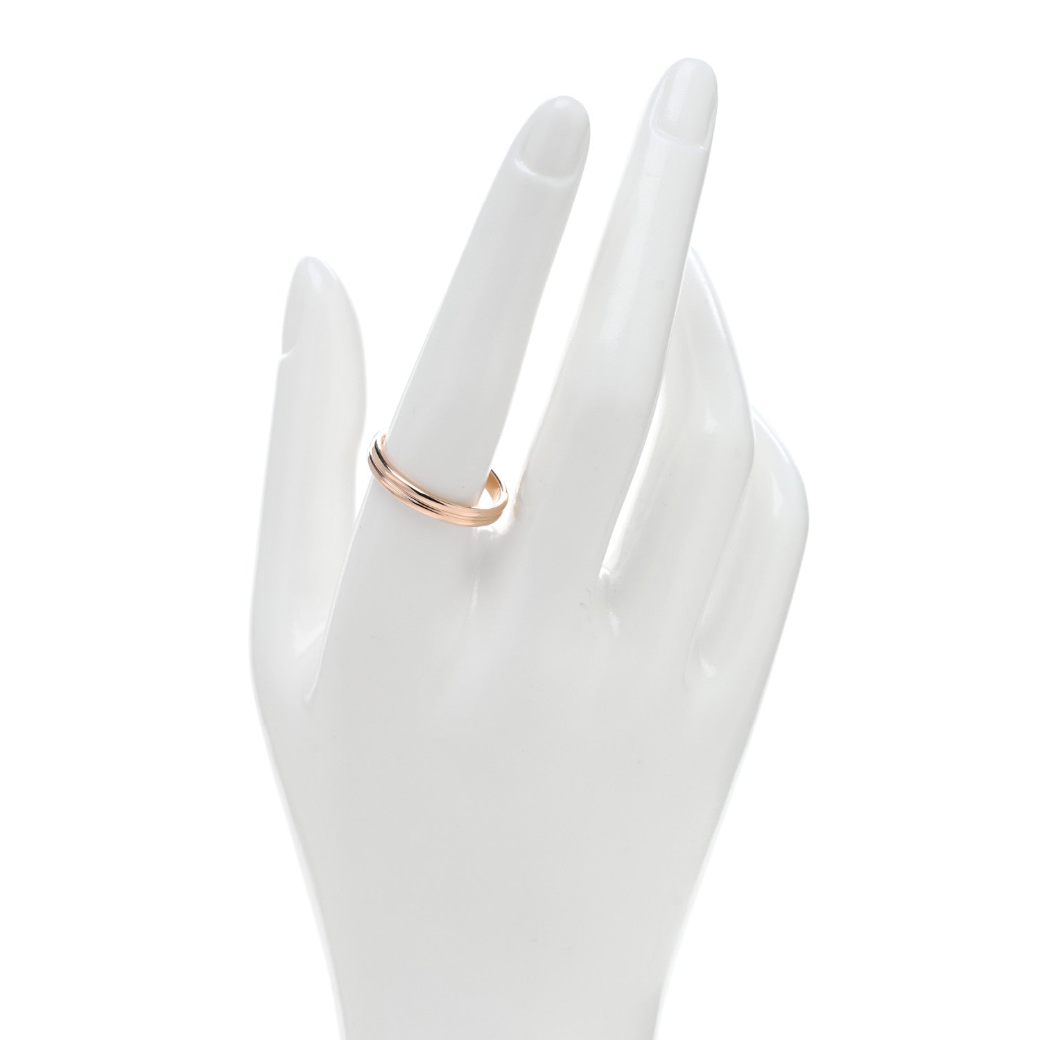 Boucheron 18K Rose Gold Double Godron Wedding Band Ring 60 9 2 of 4