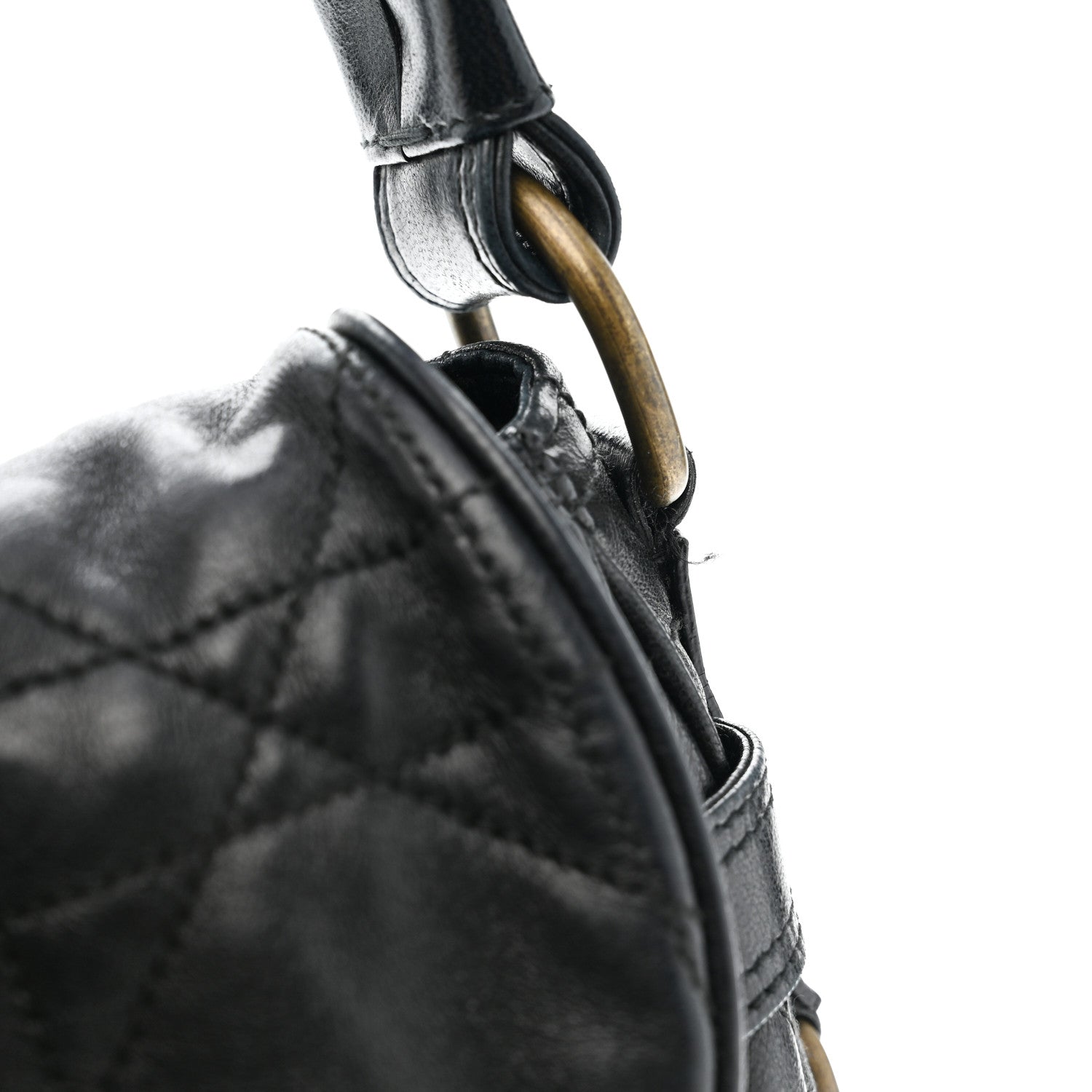 Christian Dior Lambskin Cannage Flap Messenger Bag Black 11 of 11