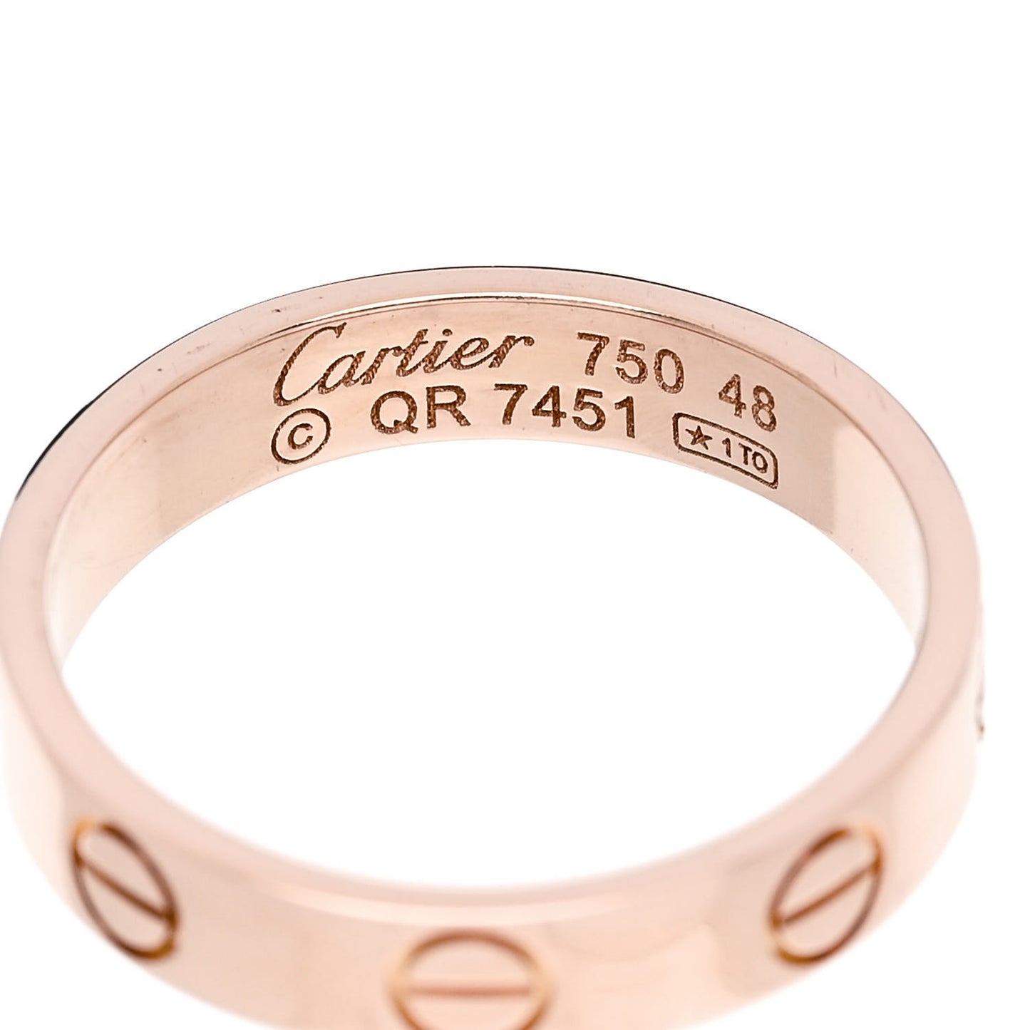 18K Pink Gold 3.5mm LOVE Wedding Band Ring 48 4.5