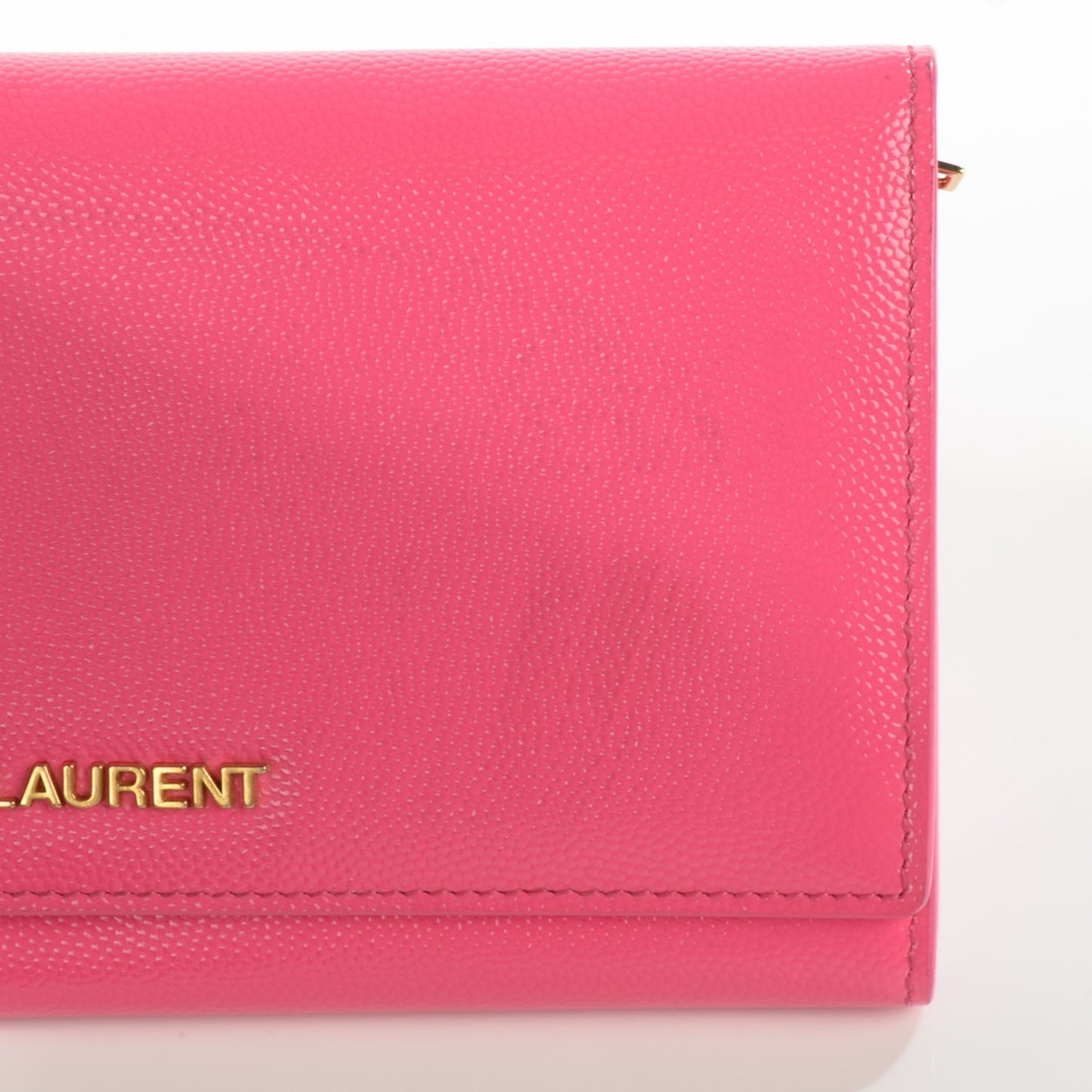 Patent Grain de Poudre Classic Large Letters Flap Wallet Bubblegum