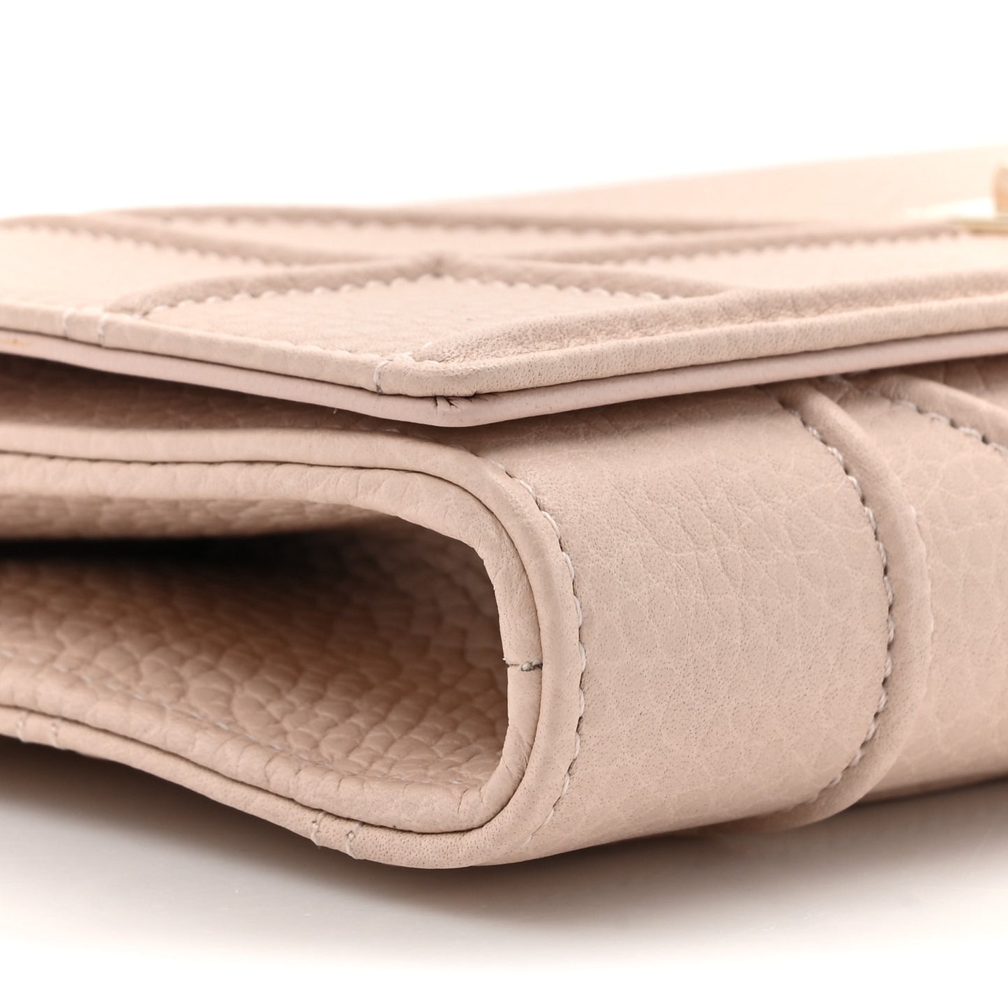 Grained Calfskin Diorama Croisiere Chain Wallet Rose Poudre