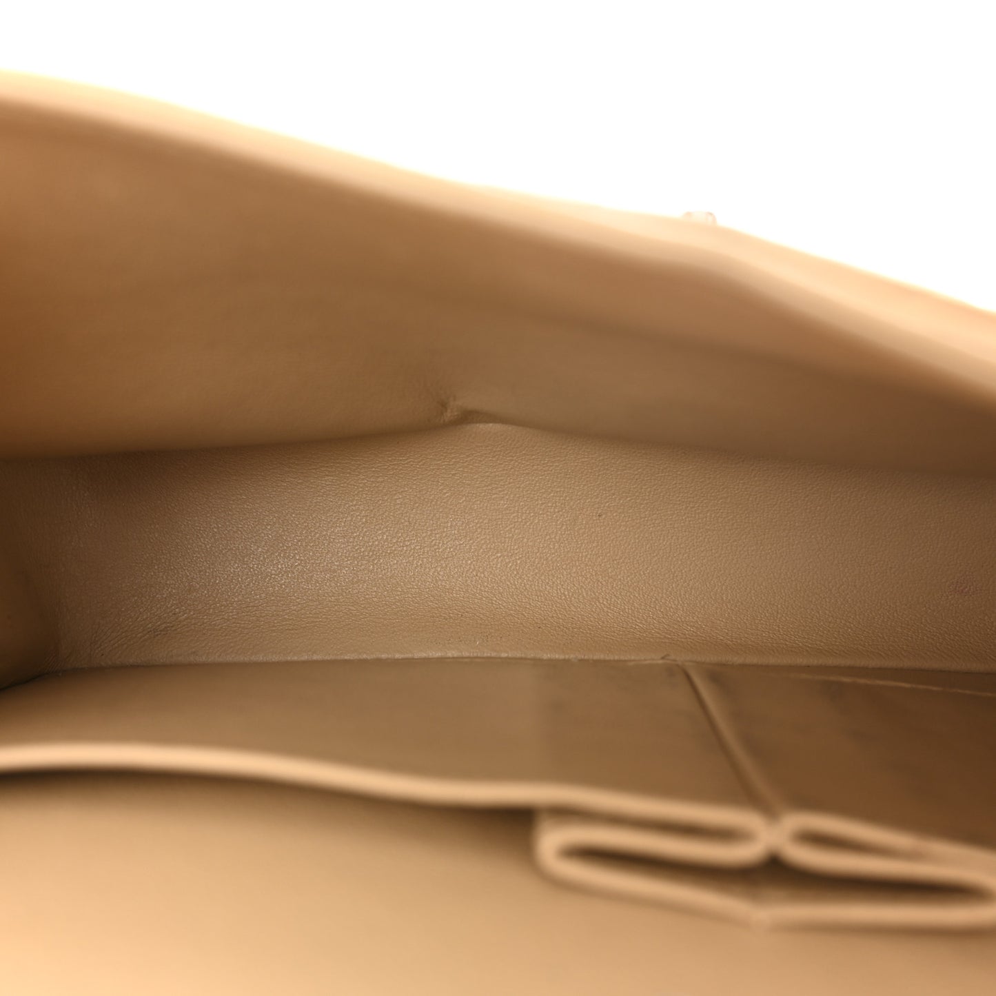 Lambskin Quilted Medium Double Flap Beige