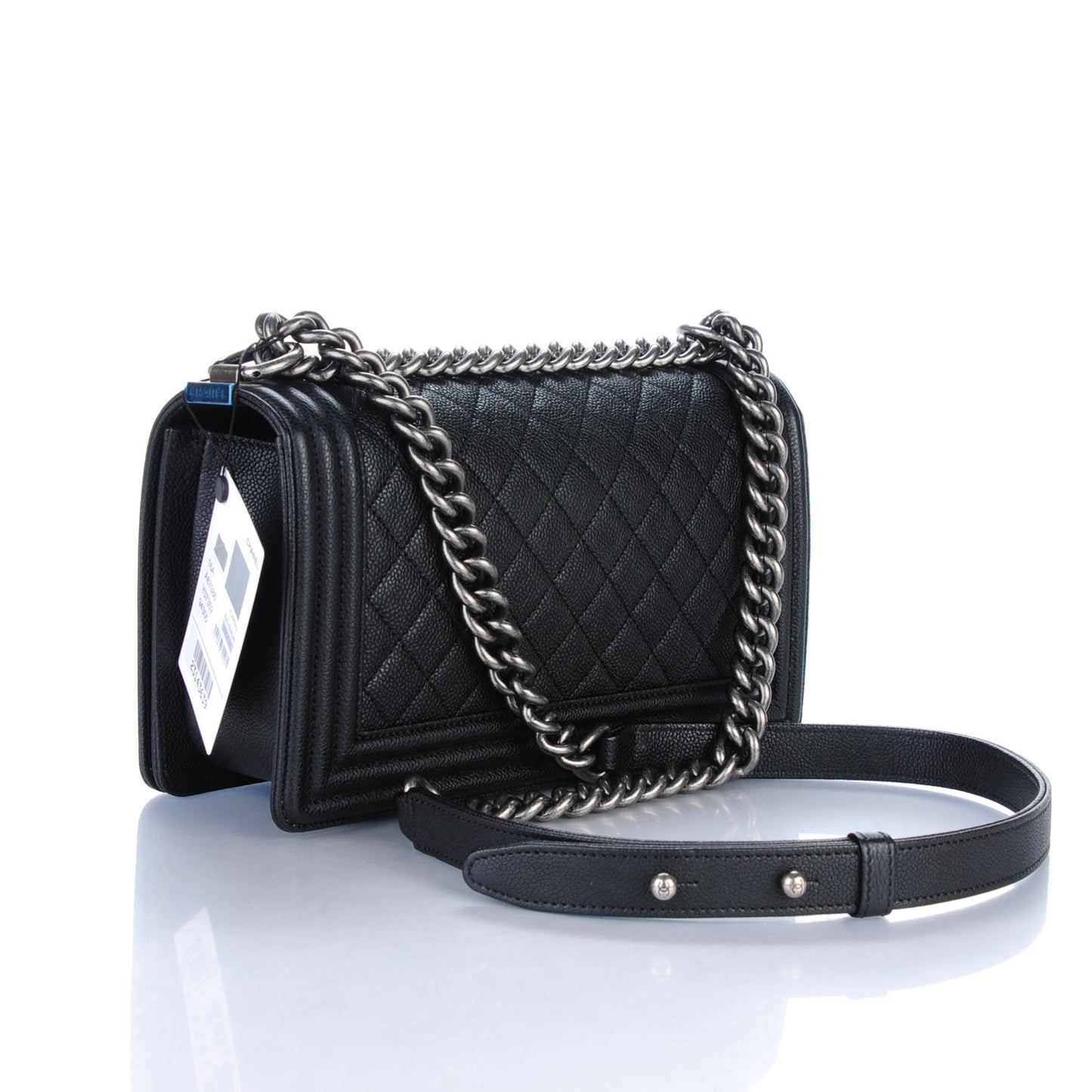 Caviar Quilted Medium Boy Flap Black