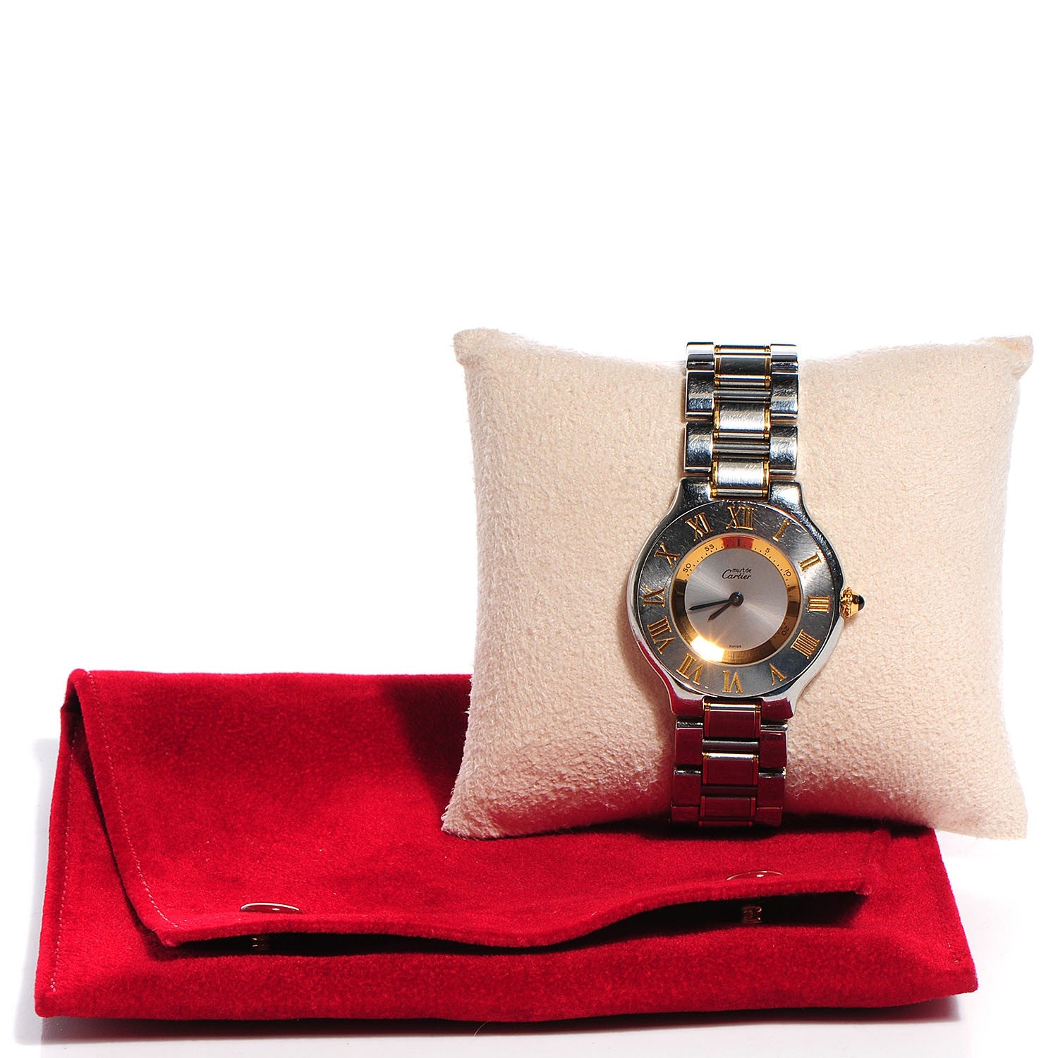 Cartier Stainless Steel 18K Yellow Gold 31mm Must De 21 Quartz Watch 10 of 10