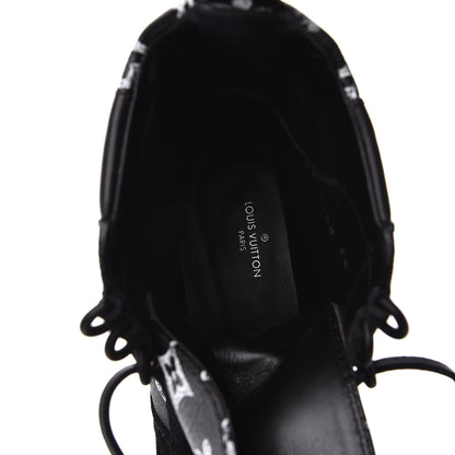 Louis Vuitton Suede Calfskin Catogram Laureate Platform Desert Boots 38 Black 8 of 10