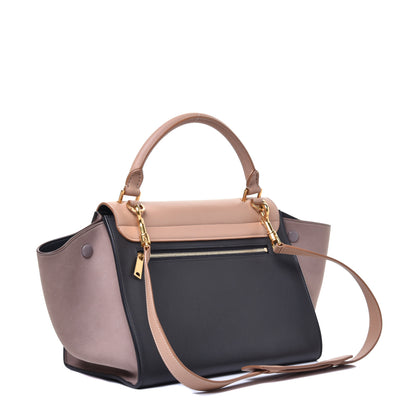 Celine Smooth Calfskin Nubuck Small Tri-Color Trapeze Nude 3 of 8