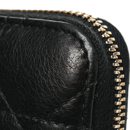 Christian Dior Grained Calfskin Supple Cannage Caro Zip Wallet Black 11 of 13