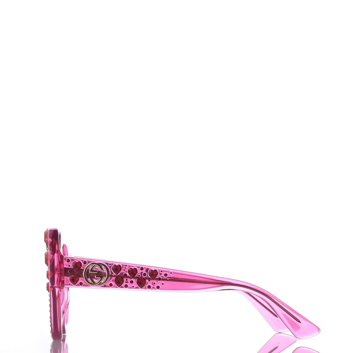 Gucci Crystal Heart Sunglasses GG0308S Red Pink 3 of 7
