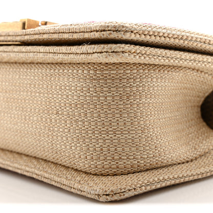 Chanel Raffia Chevron Quilted Small Boy Flap Beige Pink 10 of 12