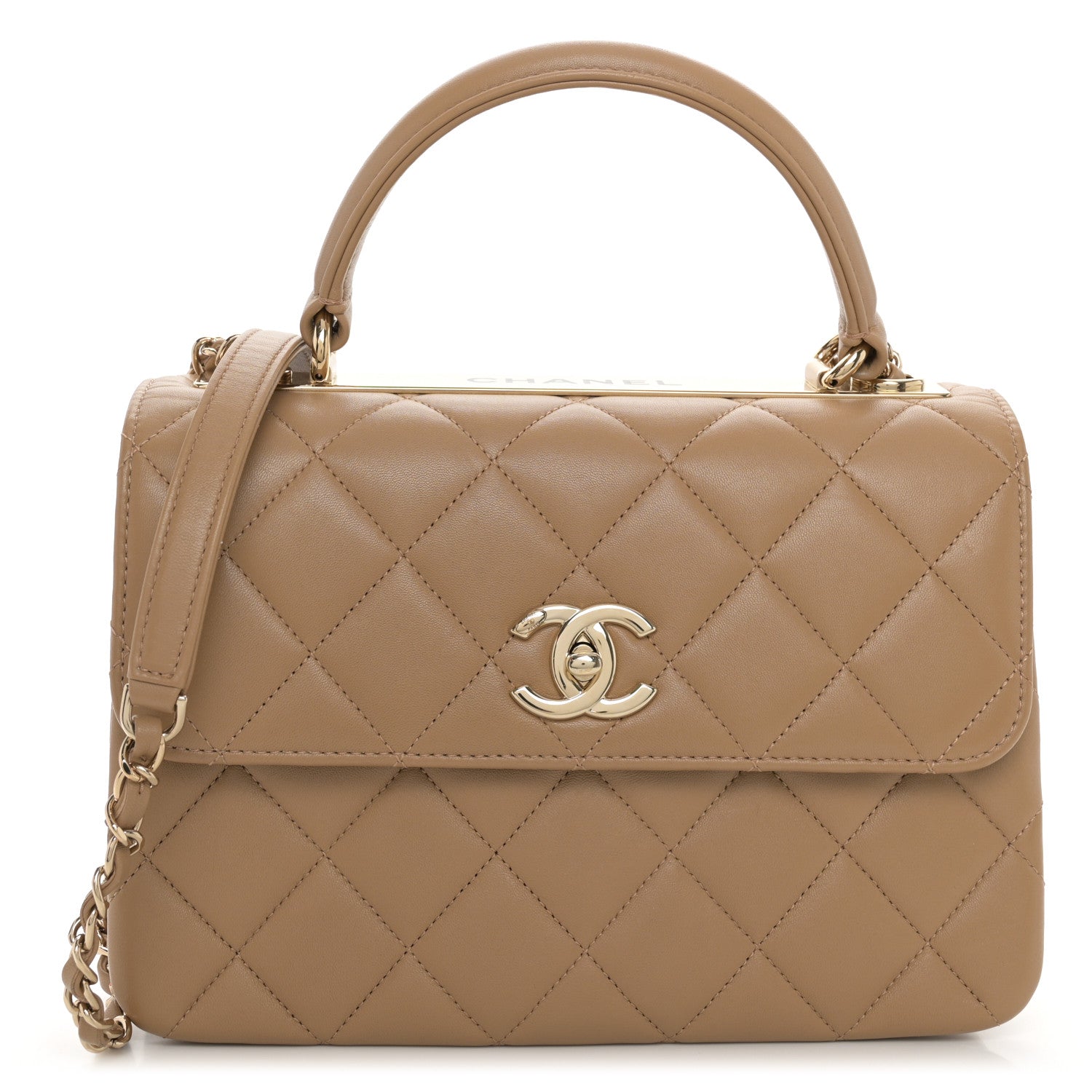 Chanel Lambskin Quilted Small Trendy CC Dual Handle Flap Bag Beige 1 of 10