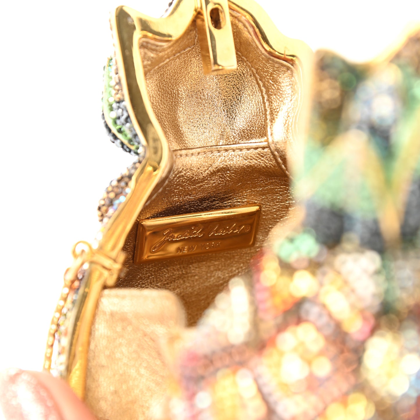 Crystal Pineapple Minaudiere Clutch Multicolor