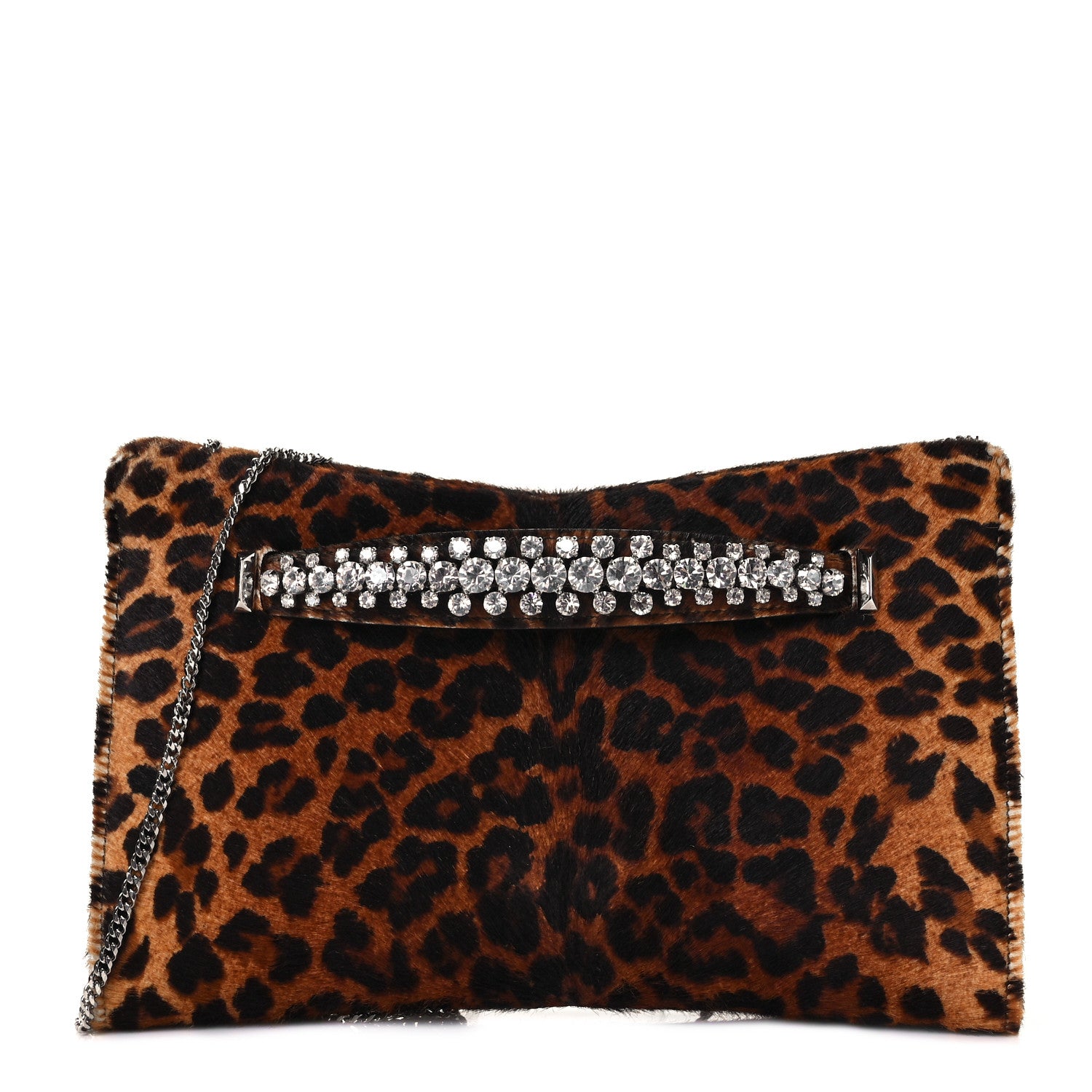 Jimmy Choo Pony Hair Crystal Venus Clutch Leopard 1 of 7