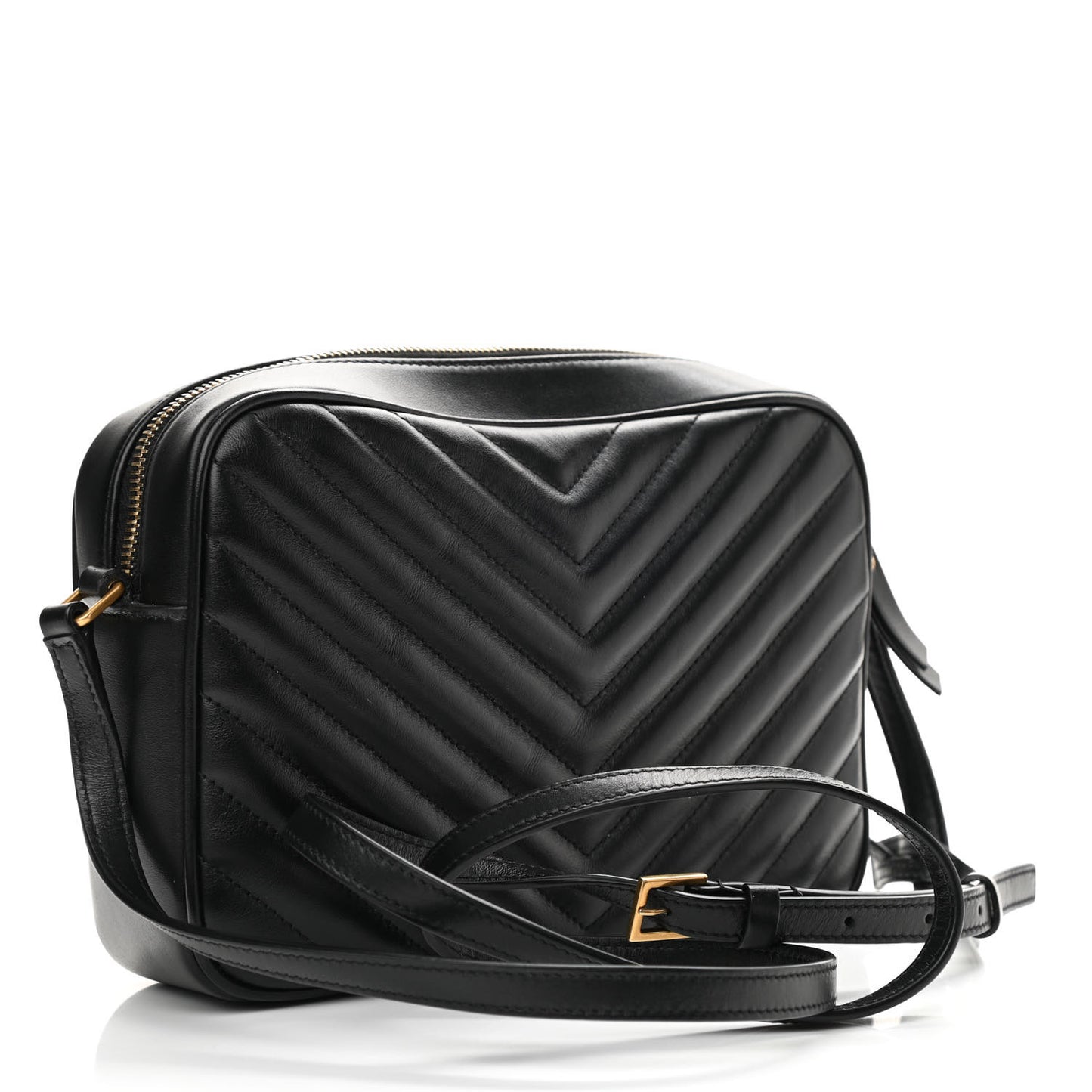 Calfskin Matelasse Monogram Lou Camera Bag Black