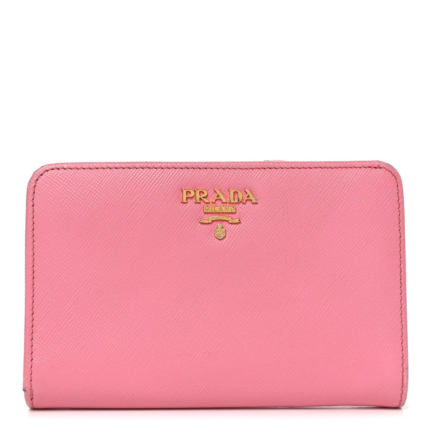 Prada Saffiano Metal Compact Wallet Peonia Petalo 1875638
