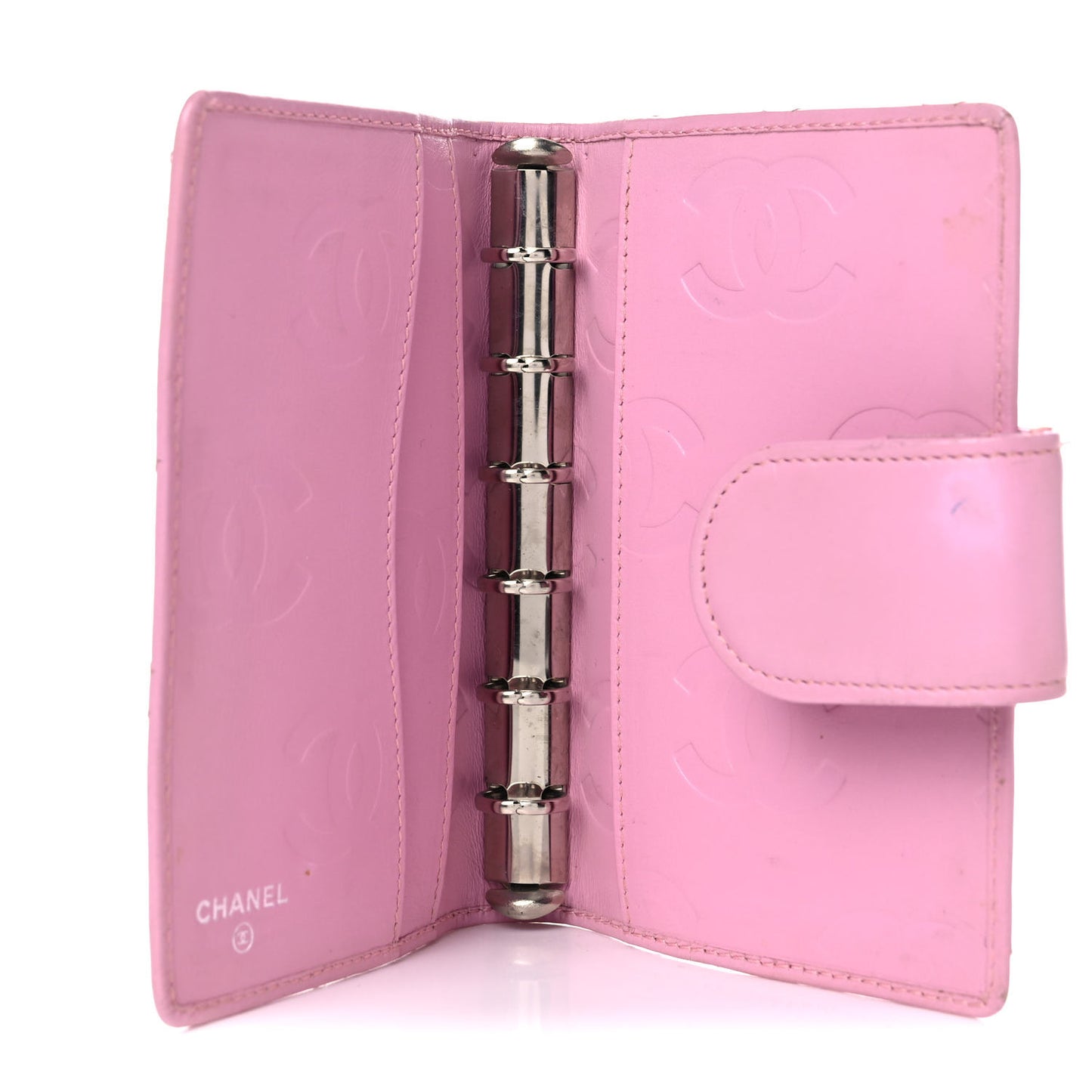 Calfskin Quilted Small Cambon Agenda Planner Pink