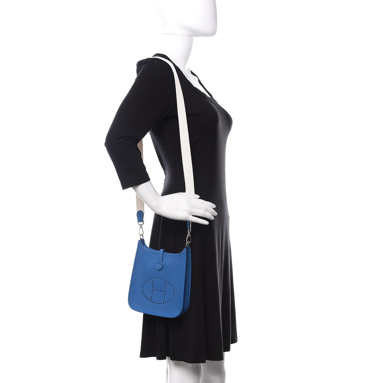Hermes Taurillon Clemence Amazone Evelyne TPM Mykonos Blanc 2 of 10