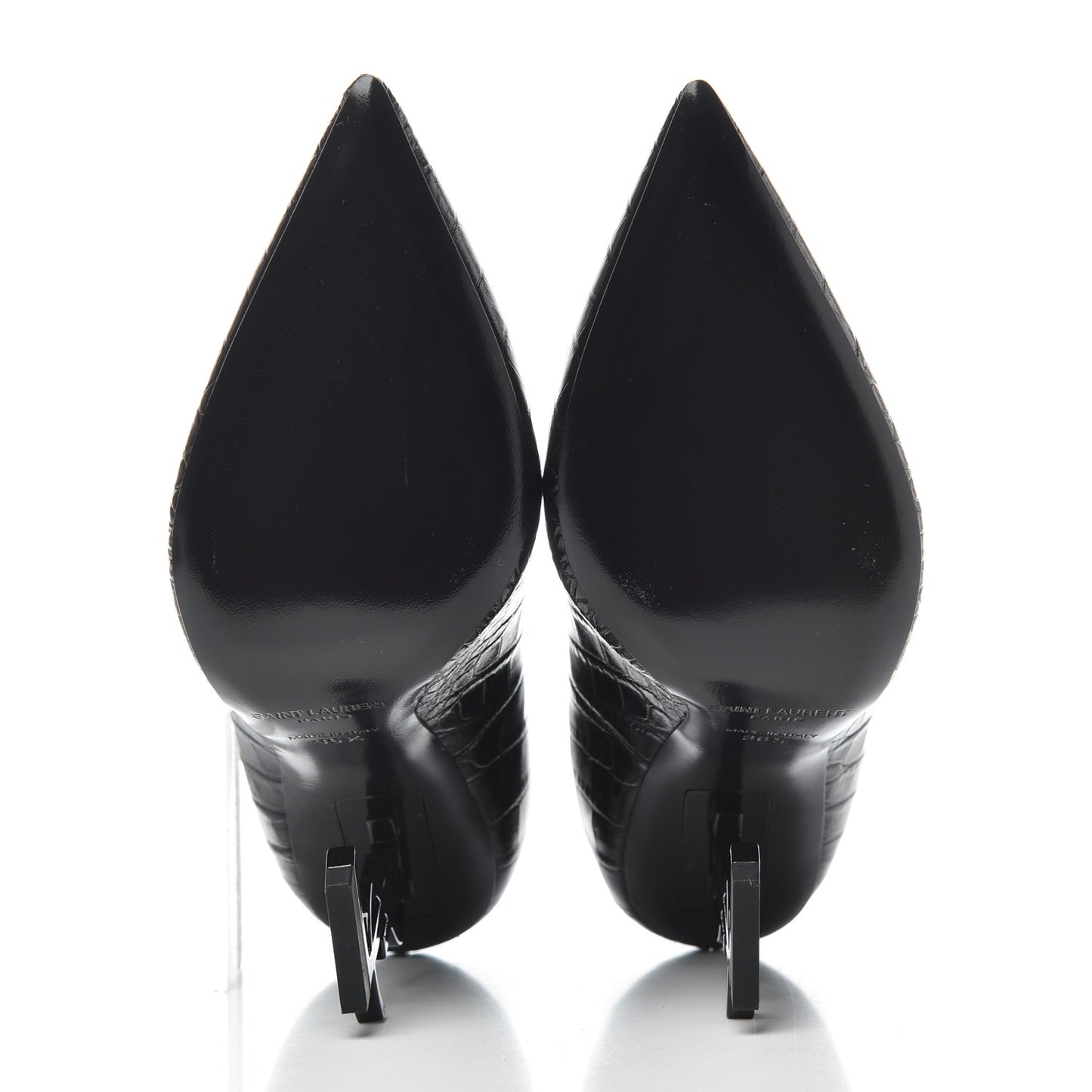Calfskin Crocodile Embossed Opyum 110 Pumps 36.5 Black
