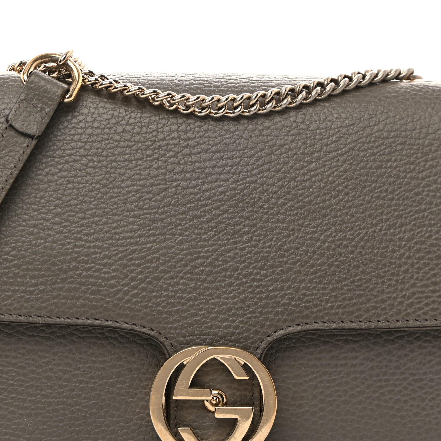 Gucci Dollar Calfskin Interlocking G Shoulder Bag Loess 9 of 13
