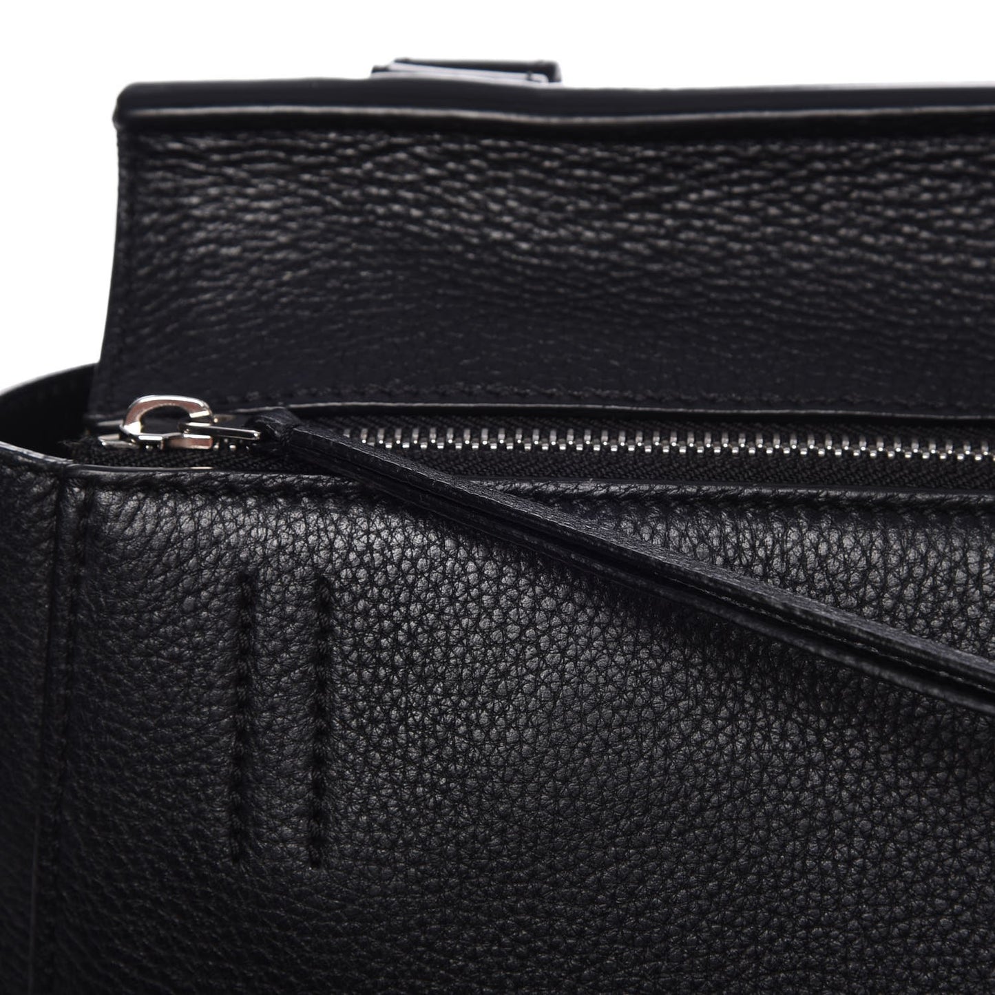 Supple Calfskin Medium Edge Shoulder Bag Black