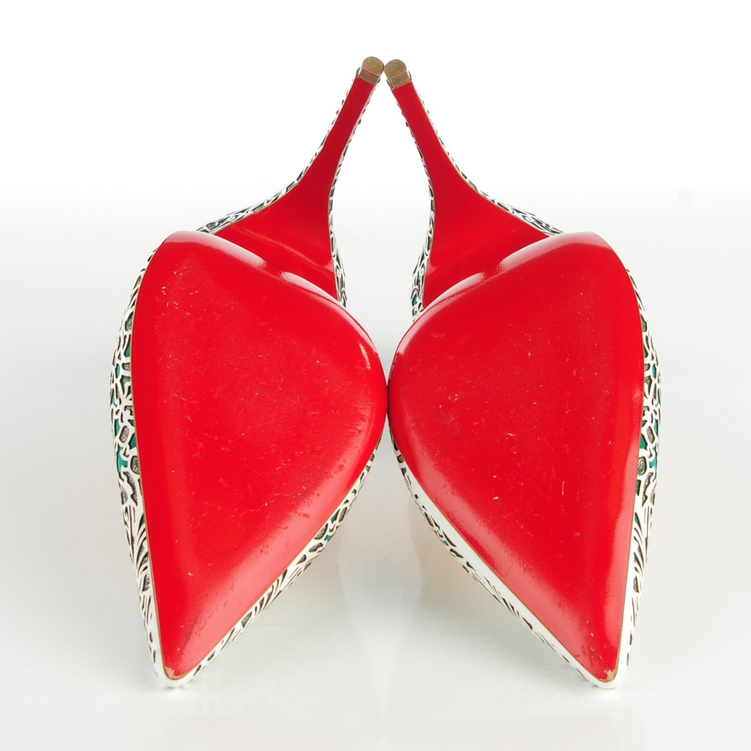 Christian Louboutin Patent Glitter Suede So Pretty 100 Pumps 39 Silver Mint 6 of 7