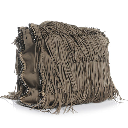 Stella McCartney Faux Suede Fringe Falabella Tote Taupe 3 of 9