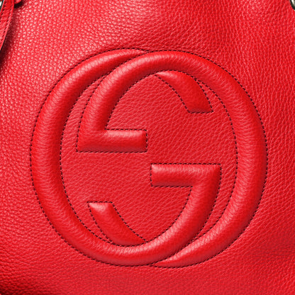Gucci Pebbled Calfskin Medium Soho Chain Shoulder Bag Tabasco Red 8 of 10