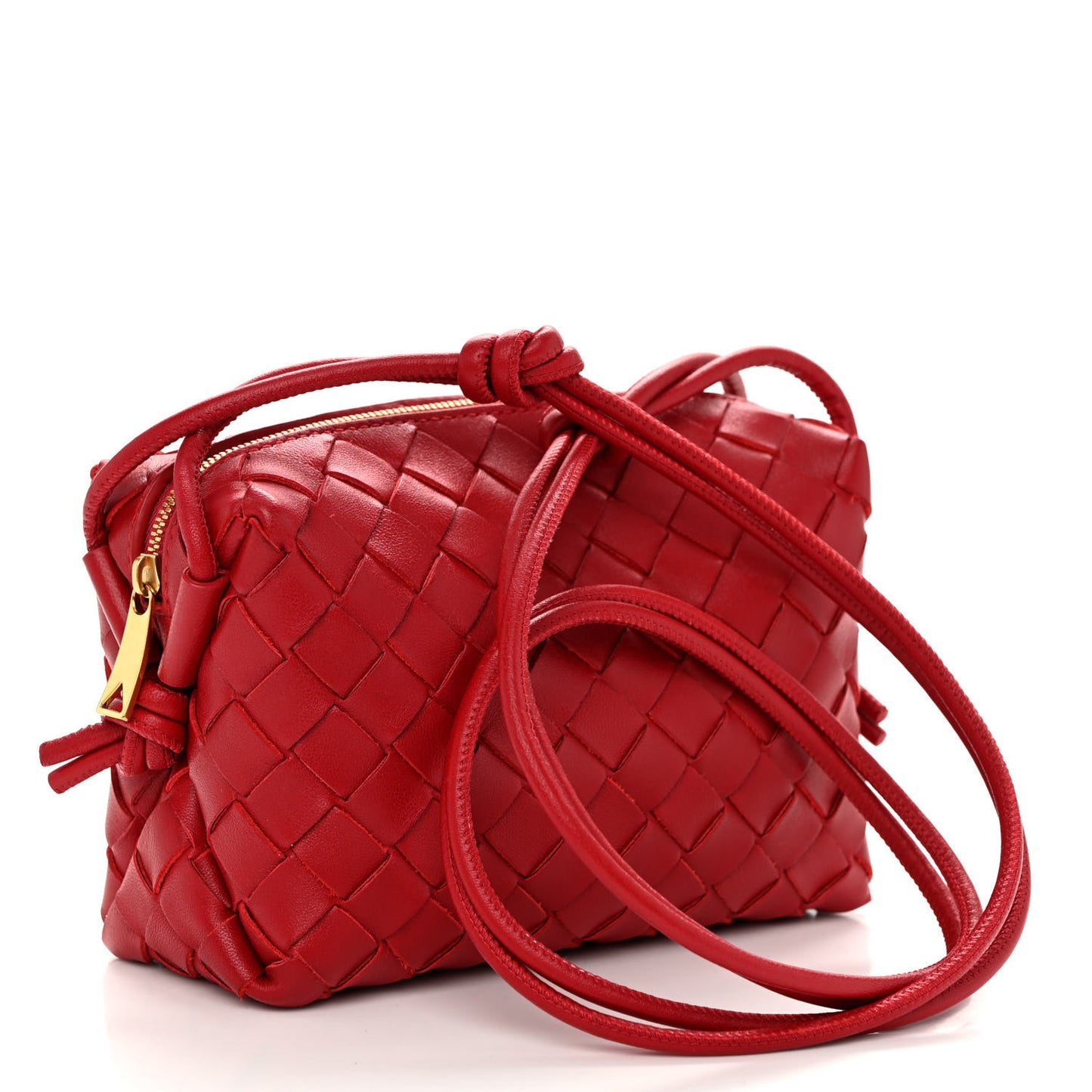 Nappa Intrecciato Mini Loop Camera Bag Apple Candy