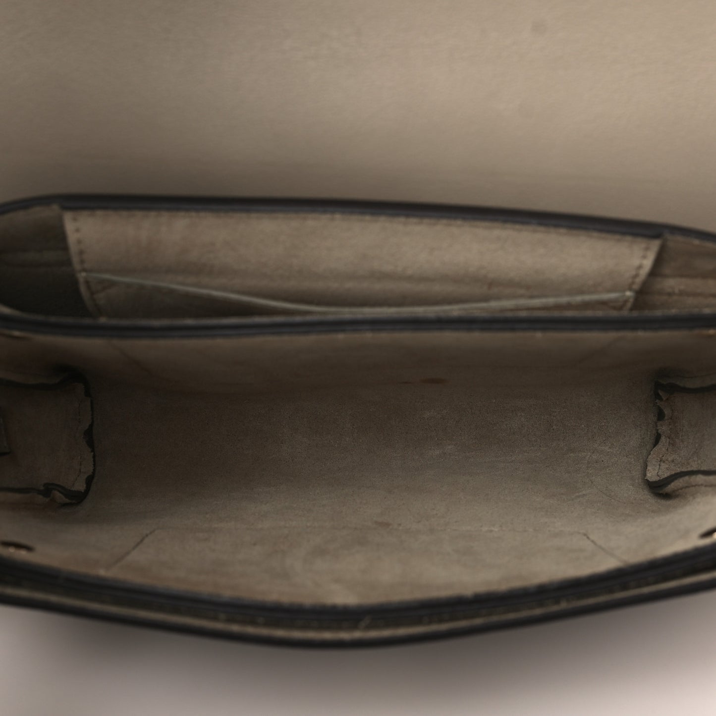 Suede Calfskin Small Faye Shoulder Bag Motty Grey