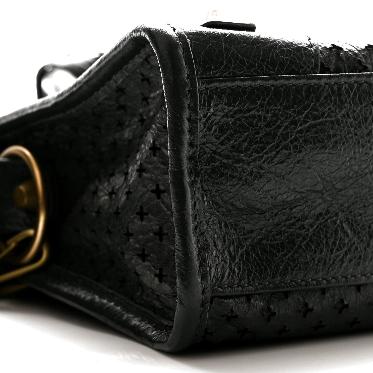 Balenciaga Agneau Stadio Laser Cut Cross Classic Gold Hardware Mini City Anthracite 9 of 10