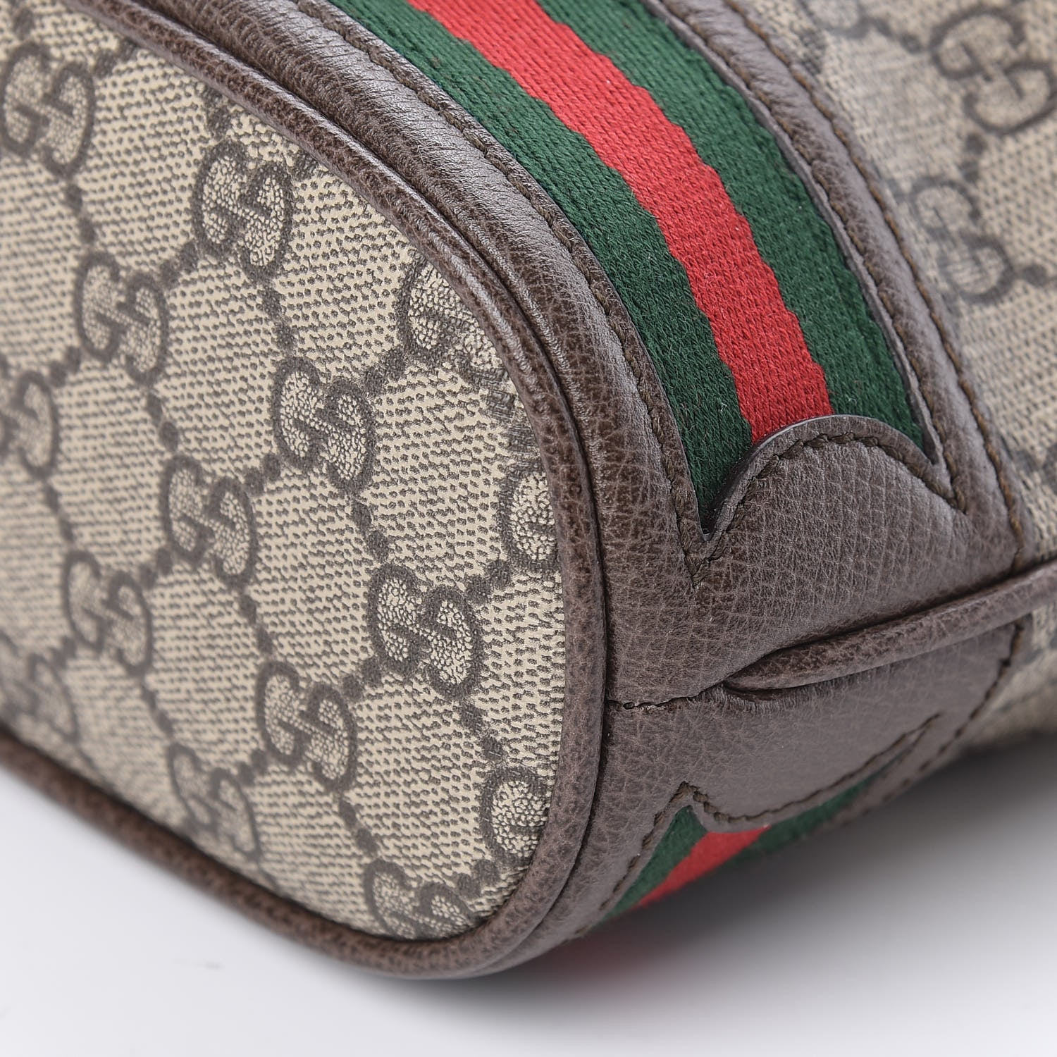 Gucci GG Supreme Monogram Web Mini Ophidia Bucket Bag Brown 9 of 9