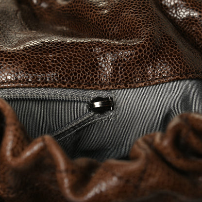 Chanel Distressed Glazed Caviar Quilted Large Elastic Tote Brown 12 of 13