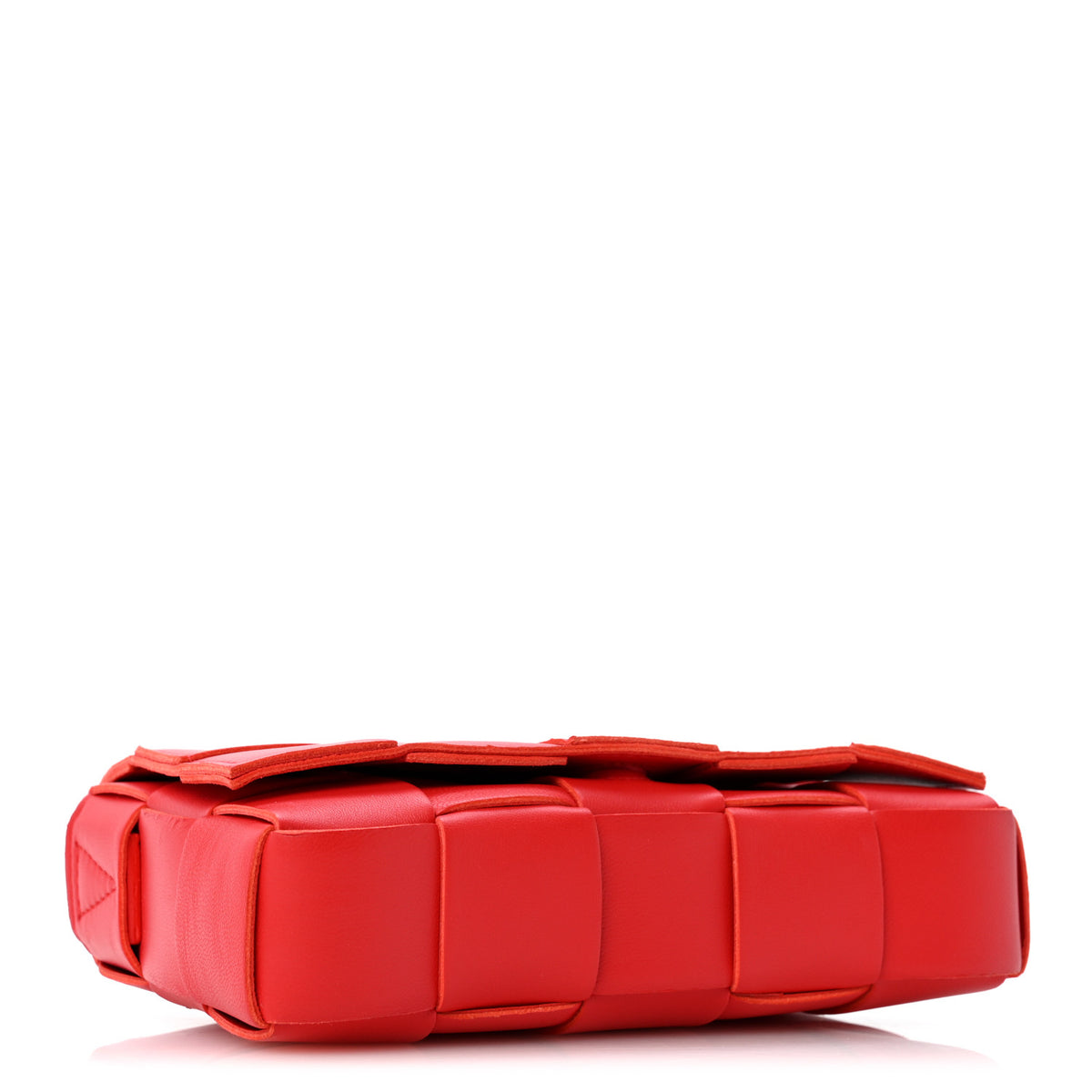 Lambskin Maxi Intrecciato Small Cassette Crossbody Bag Redstone
