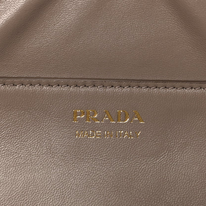 Prada Soft Grain Calfskin Large Demi-Lune Shoulder Bag White 6 of 9