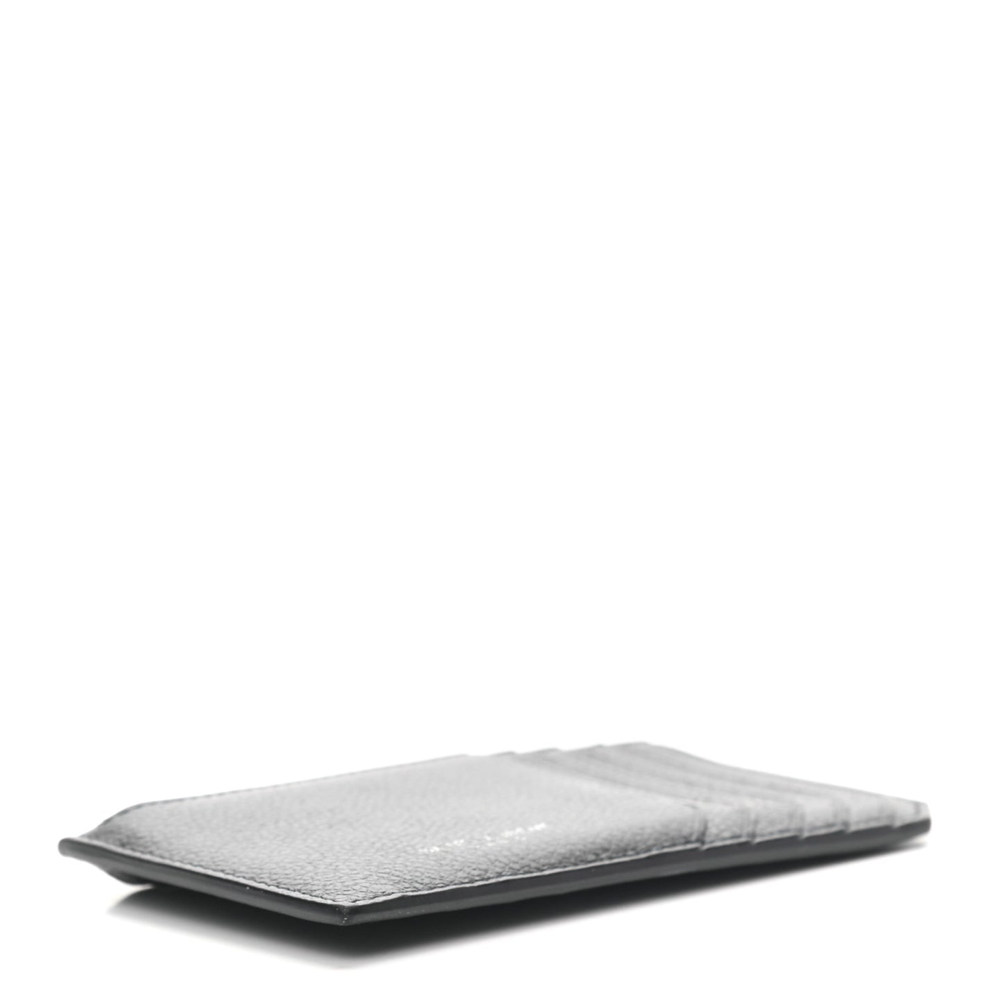 Calfskin 5 Fragments Zip Pouch Card Holder Black