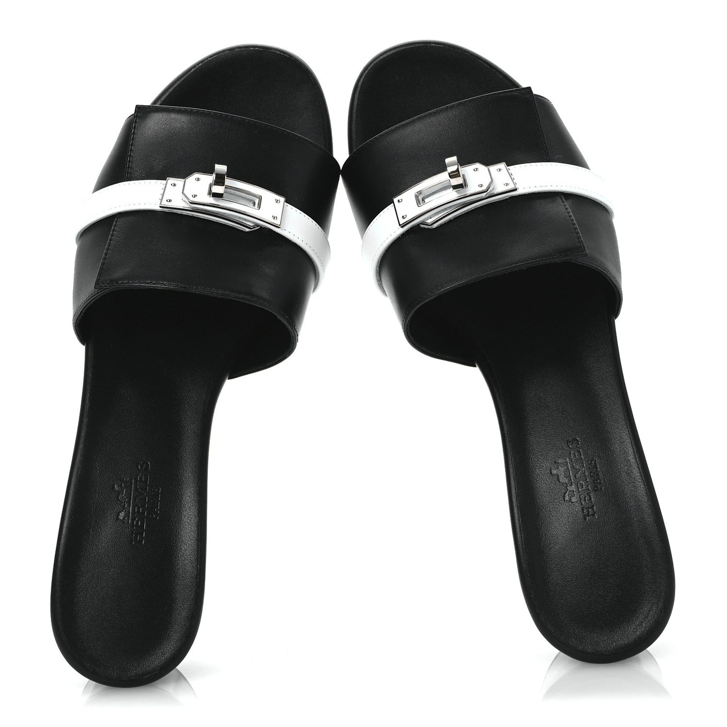 Calfskin Gigi 50 Sandals 37 White Black